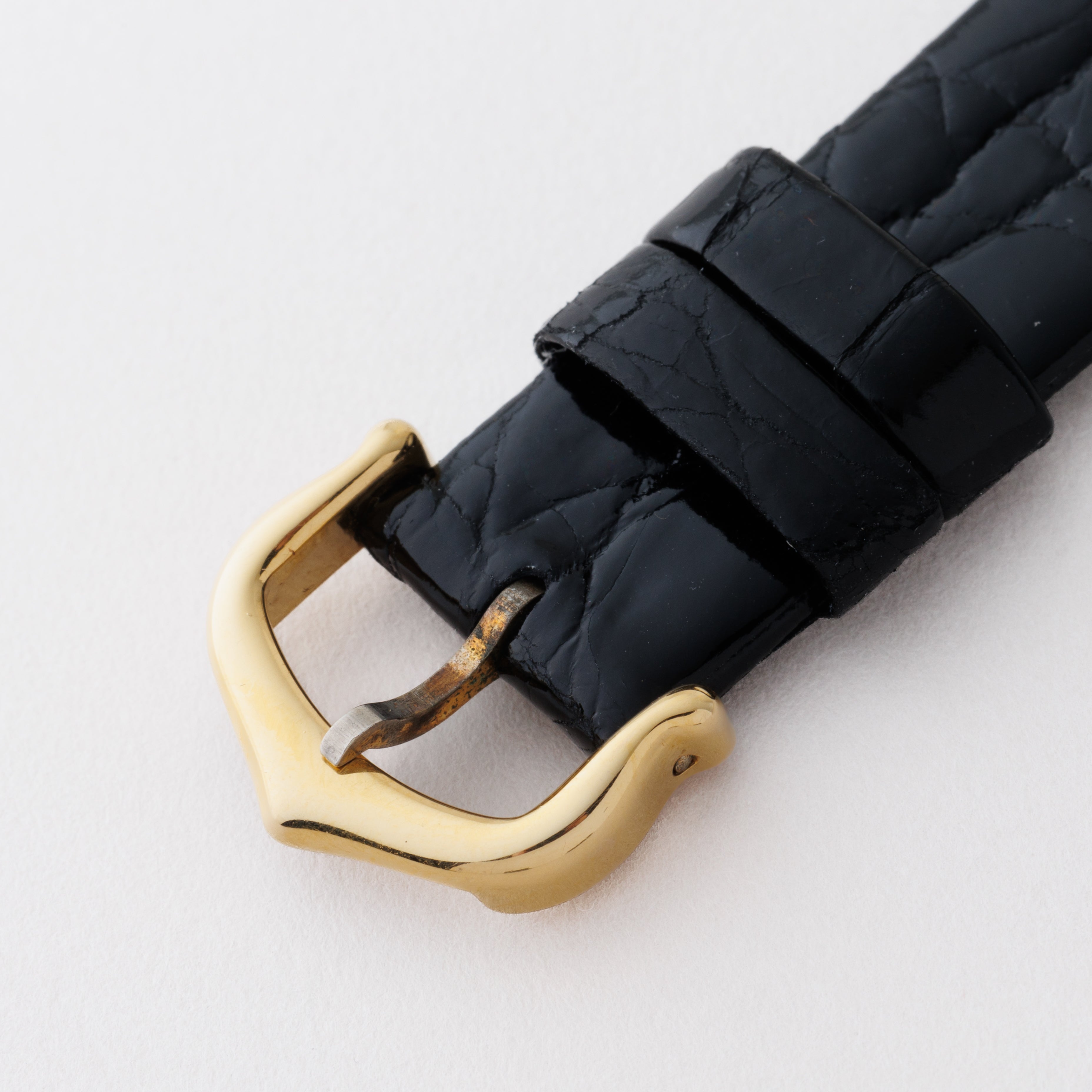 カルティエ マストタンク LMサイズ 1980年代製 ブラックダイヤル 純正尾錠付き