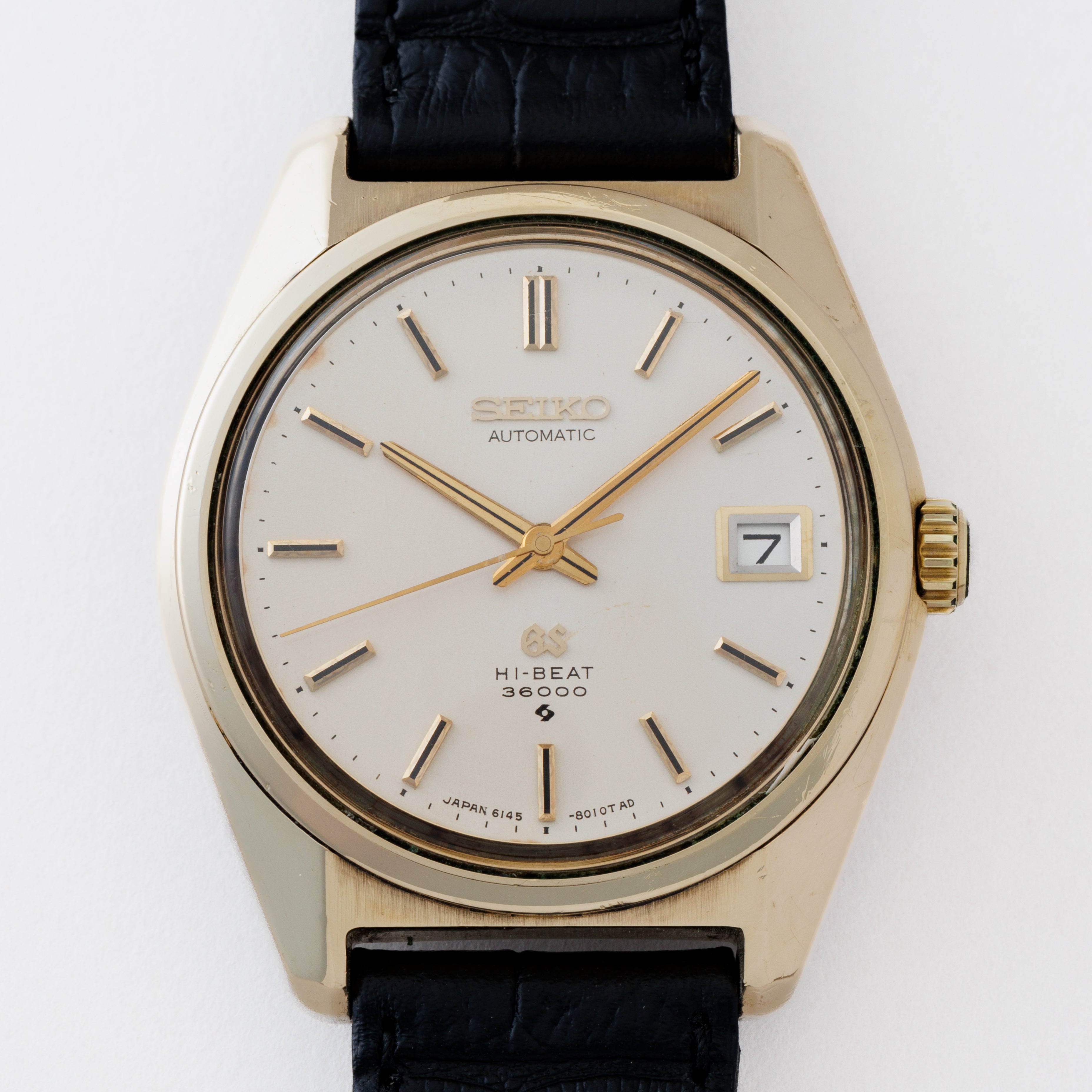 グランドセイコー 36000 1969年製 Ref.6145-8000 CAPゴールド 61GS セイコー革ベルト付き