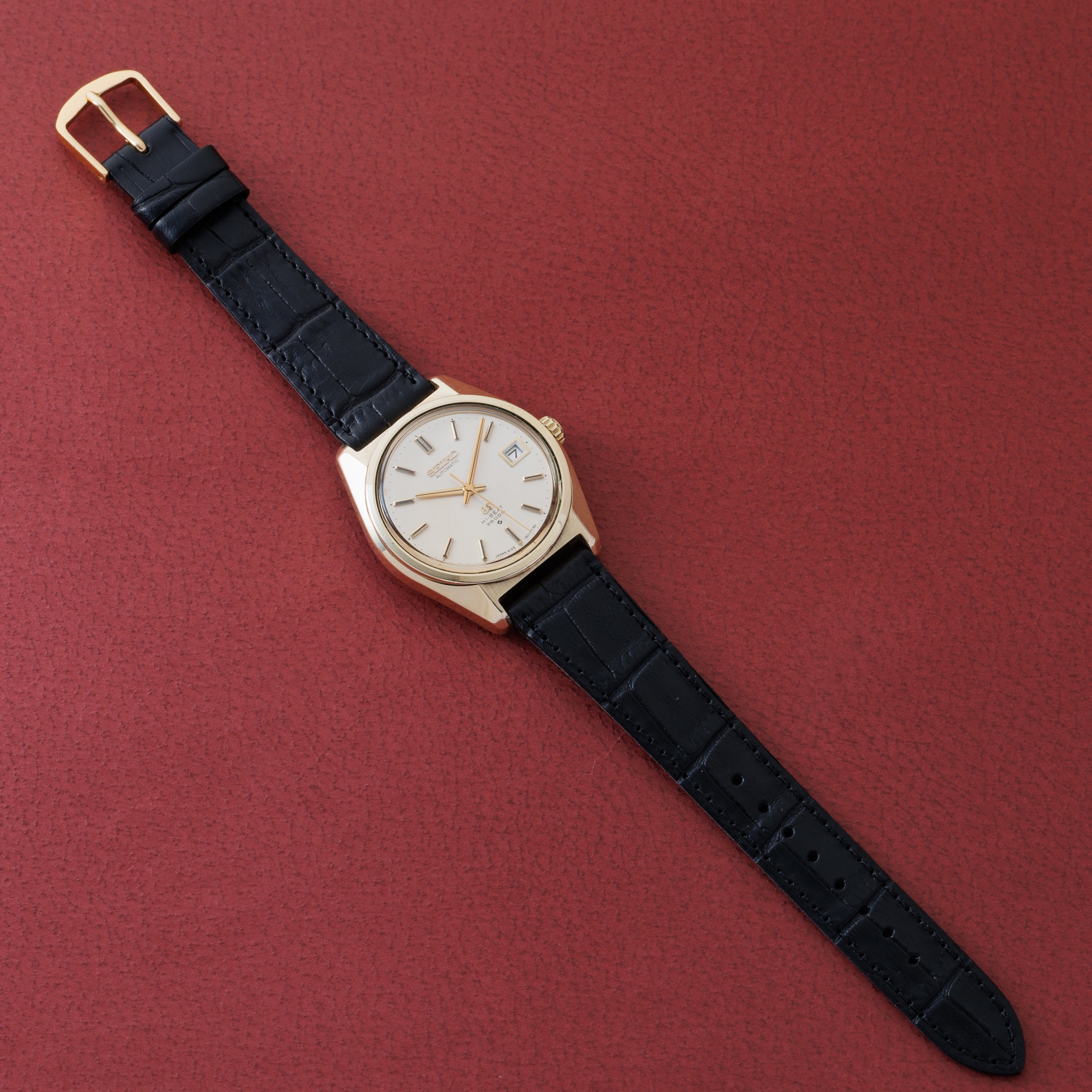 グランドセイコー 36000 1969年製 Ref.6145-8000 CAPゴールド 61GS セイコー革ベルト付き