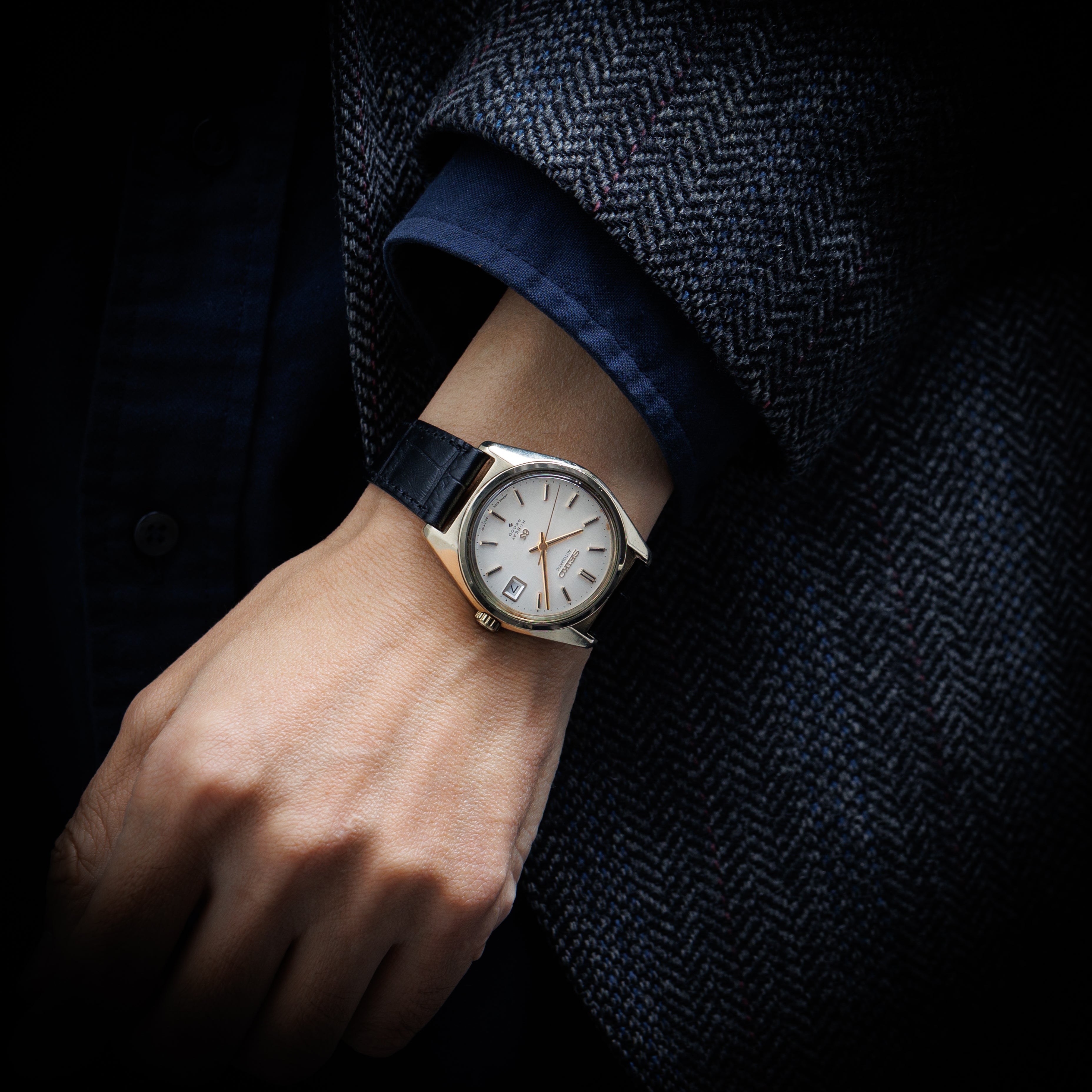 グランドセイコー 36000 1969年製 Ref.6145-8000 CAPゴールド 61GS セイコー革ベルト付き