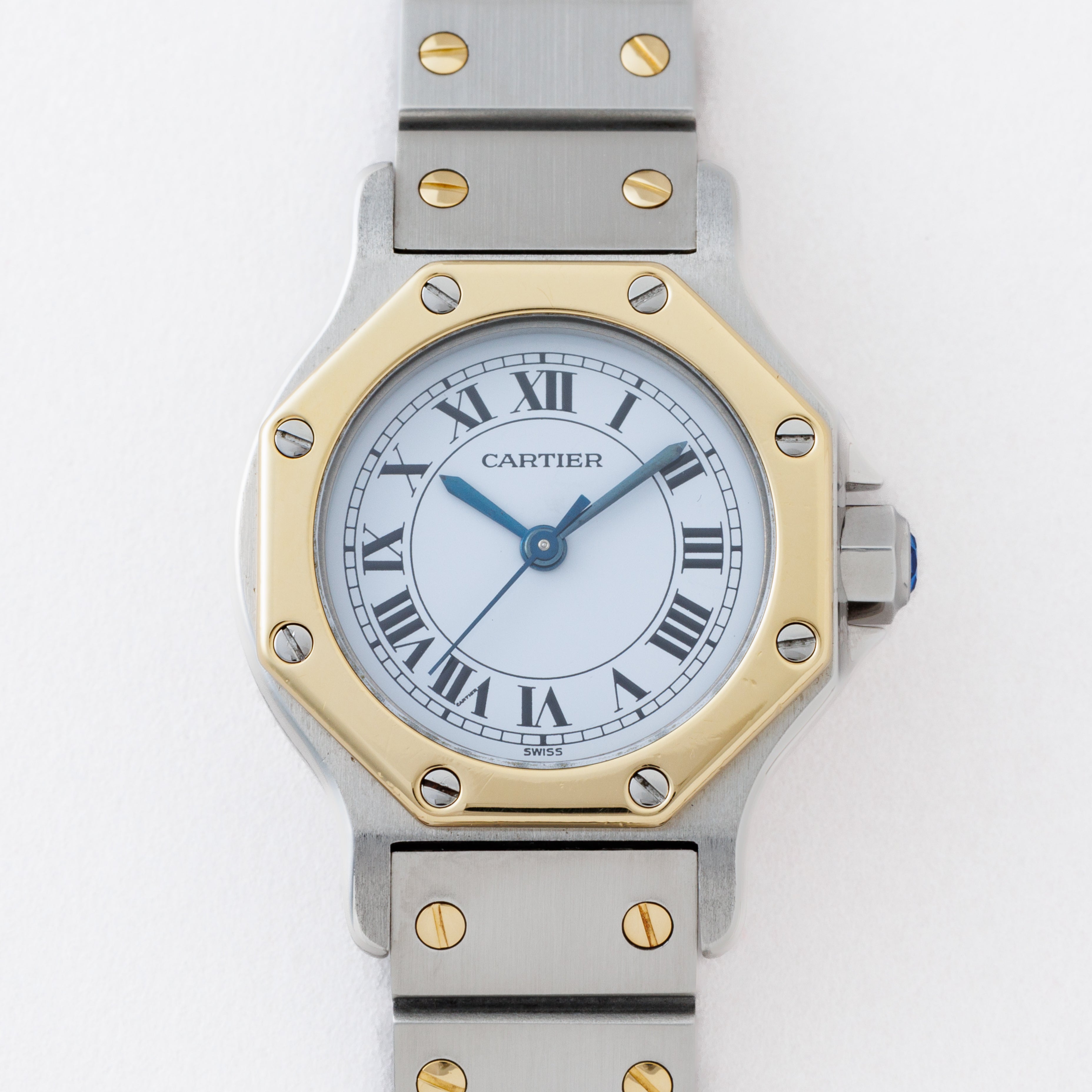 カルティエ サントスオクタゴン 1980年代製 SMサイズ コンビ 箱付き