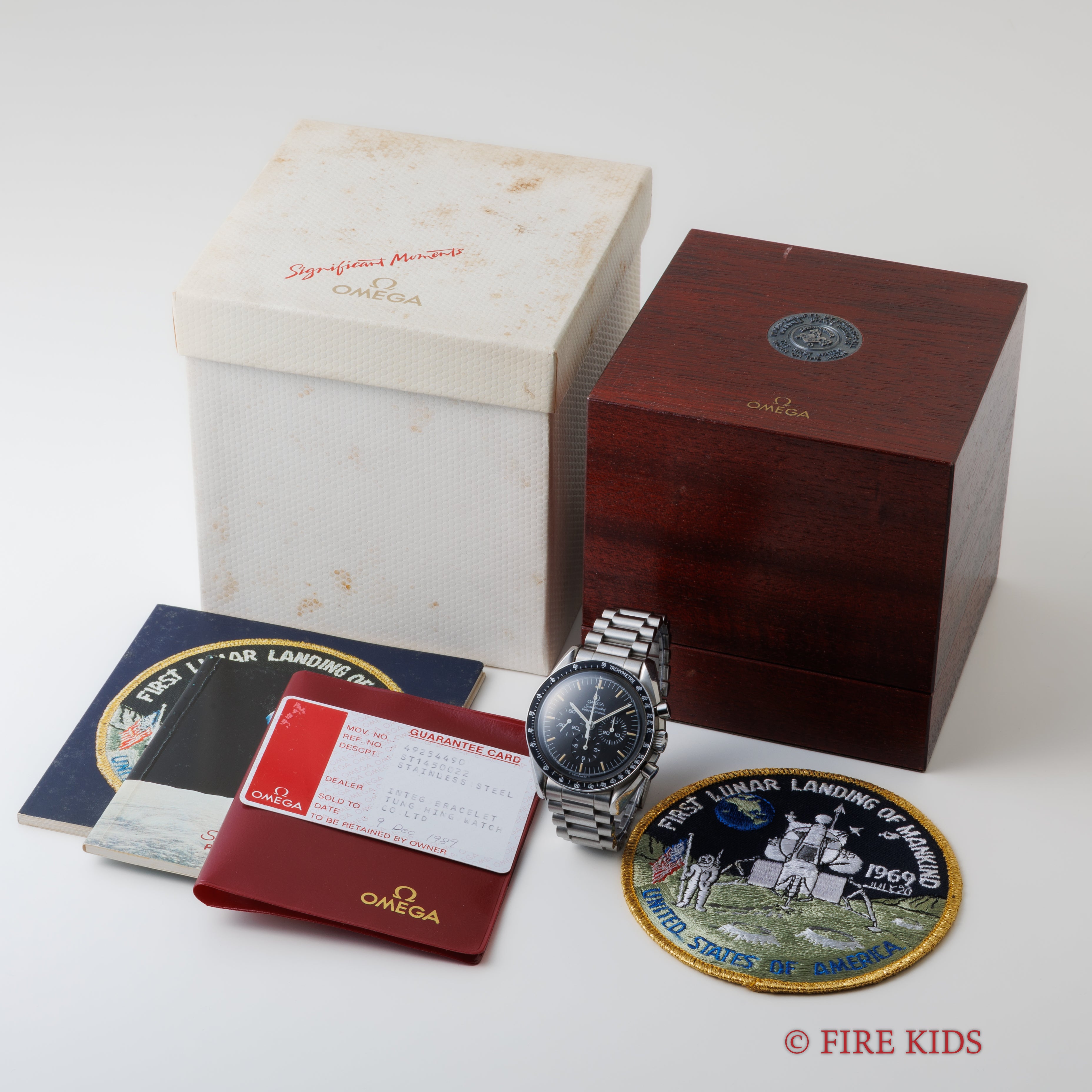 オメガ スピードマスタープロフェッショナル 1989年製 Ref.145.022 5th 20周年記念 下がりr 箱、ギャラ付き