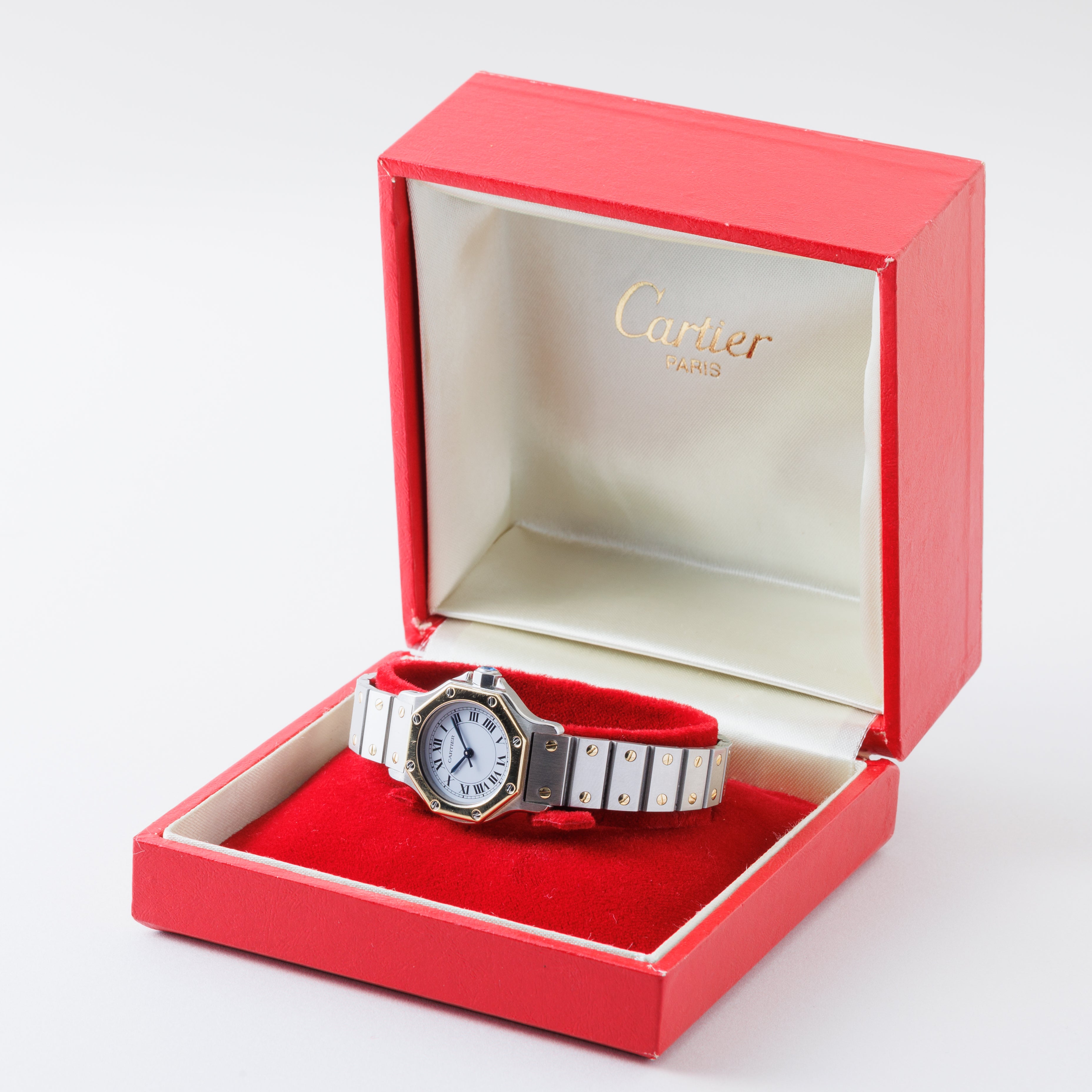 カルティエ サントスオクタゴン 1980年代製 SMサイズ コンビ 箱付き