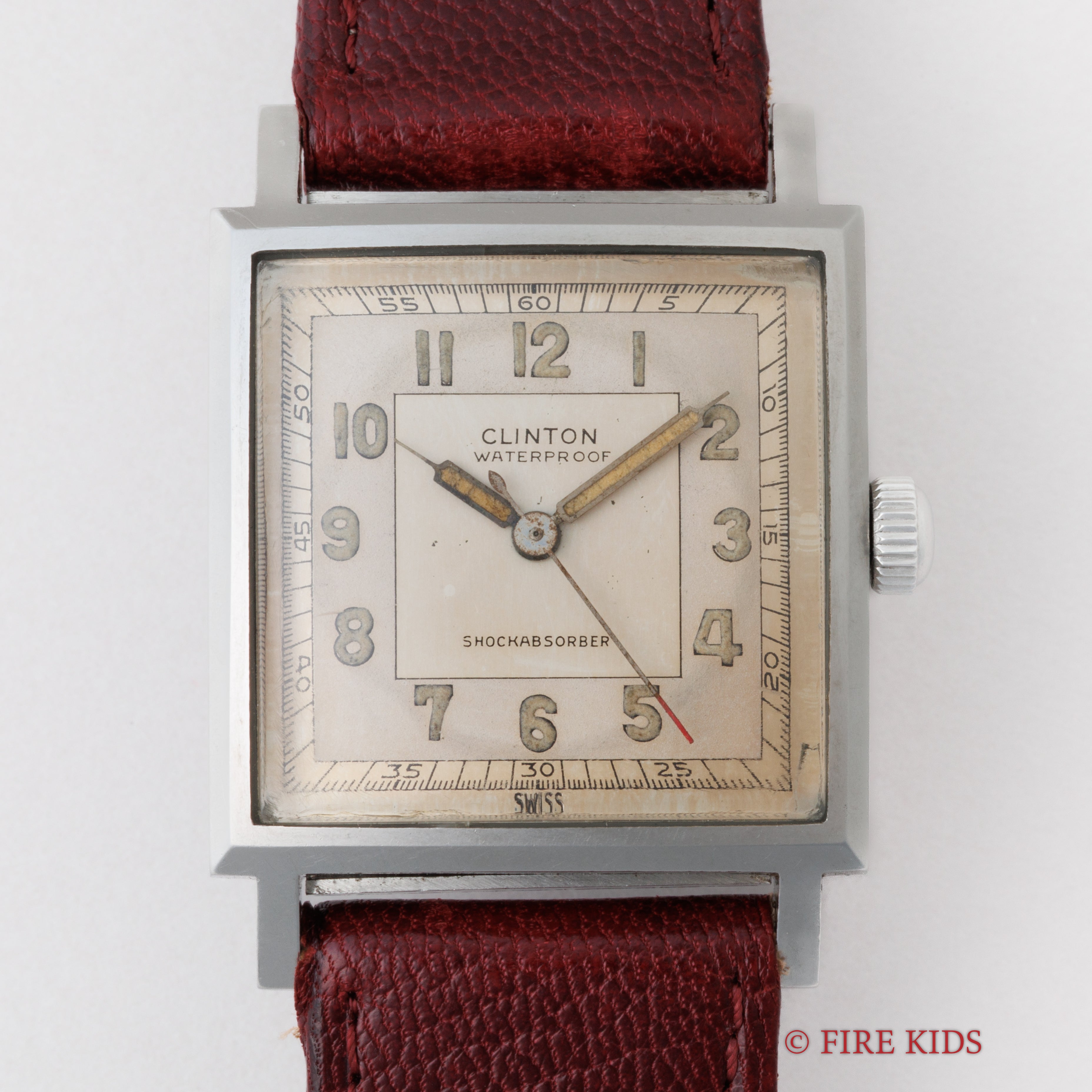 クリントン スクエア型 クラムシェルケース 手巻き 1940年代 Ref.30