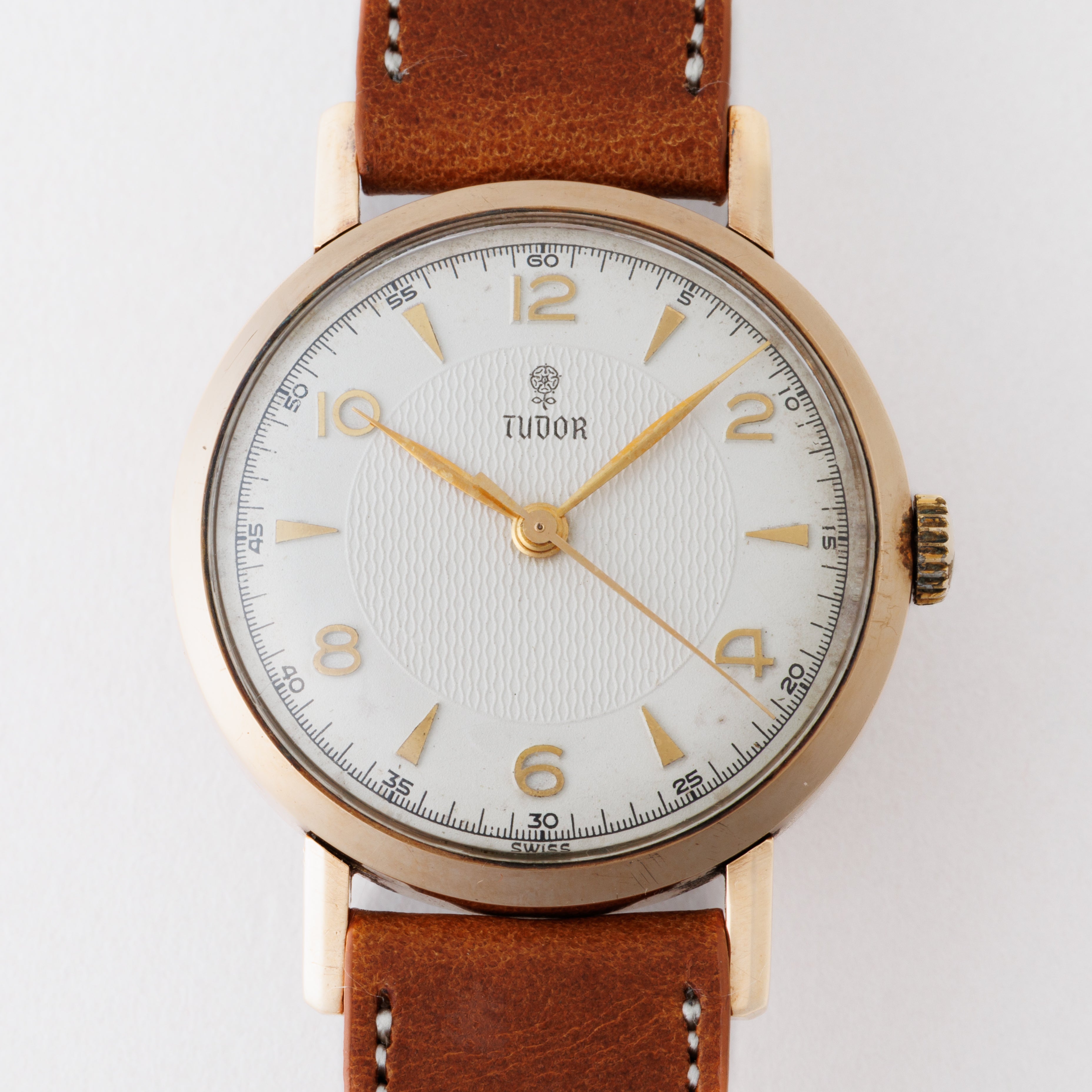 チューダー 9金無垢 小バラ 手巻 1950年代製 飛びアラビアダイヤル