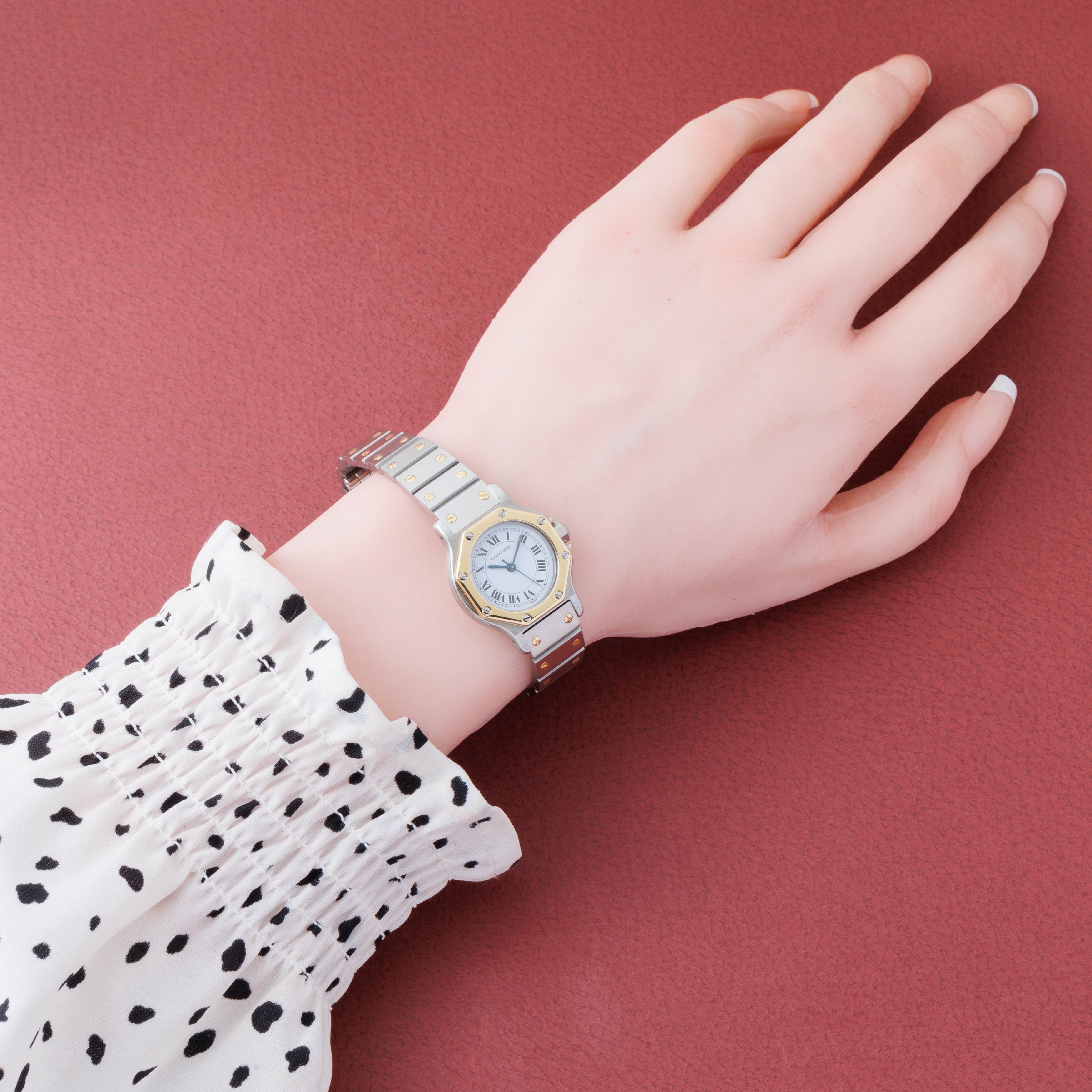 カルティエ サントスオクタゴン 1980年代製 SMサイズ コンビ 箱付き