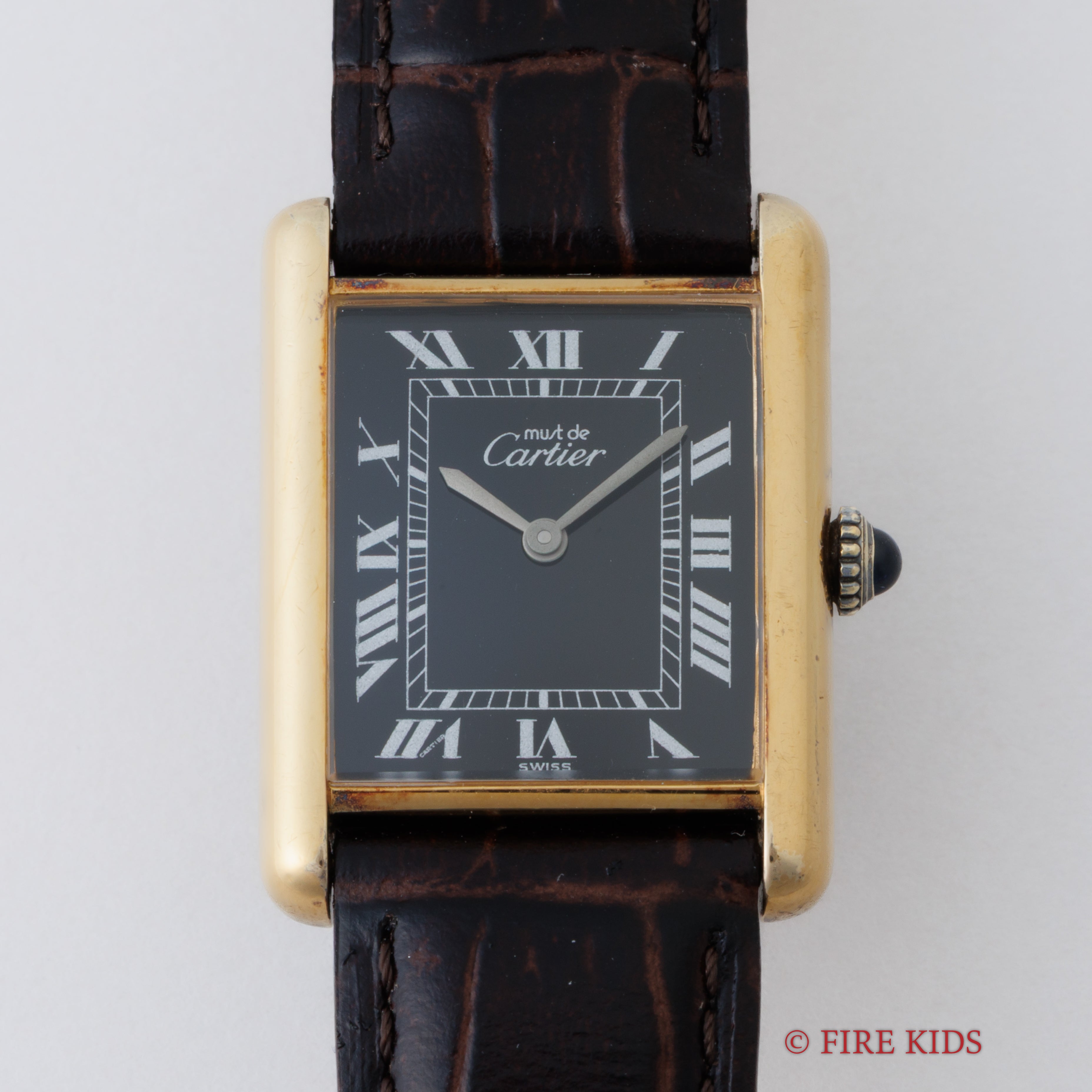 カルティエ マストタンク 1980年代製 LMサイズ 手巻 ブラックローマンダイヤル