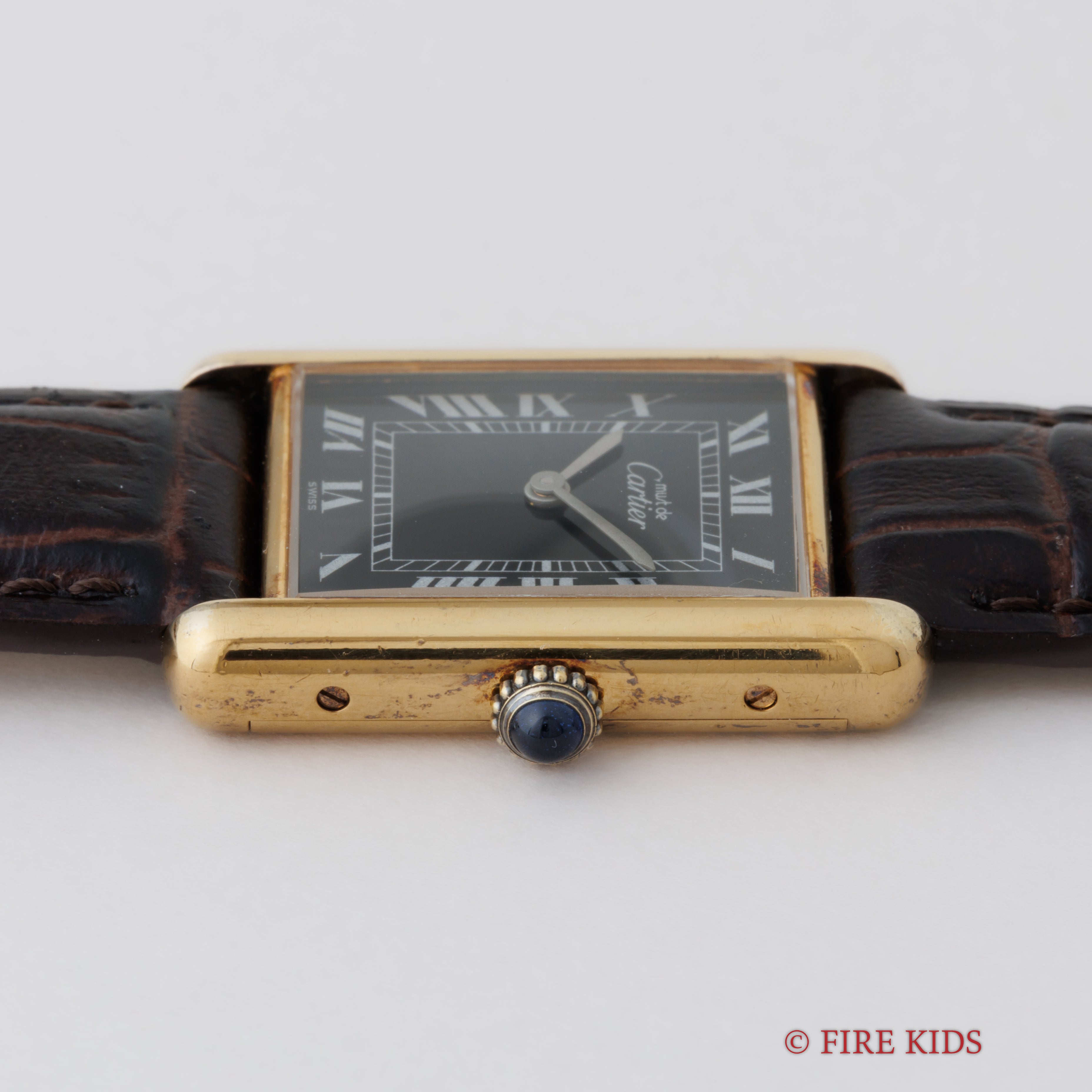 カルティエ マストタンク 1980年代製 LMサイズ 手巻 ブラックローマンダイヤル