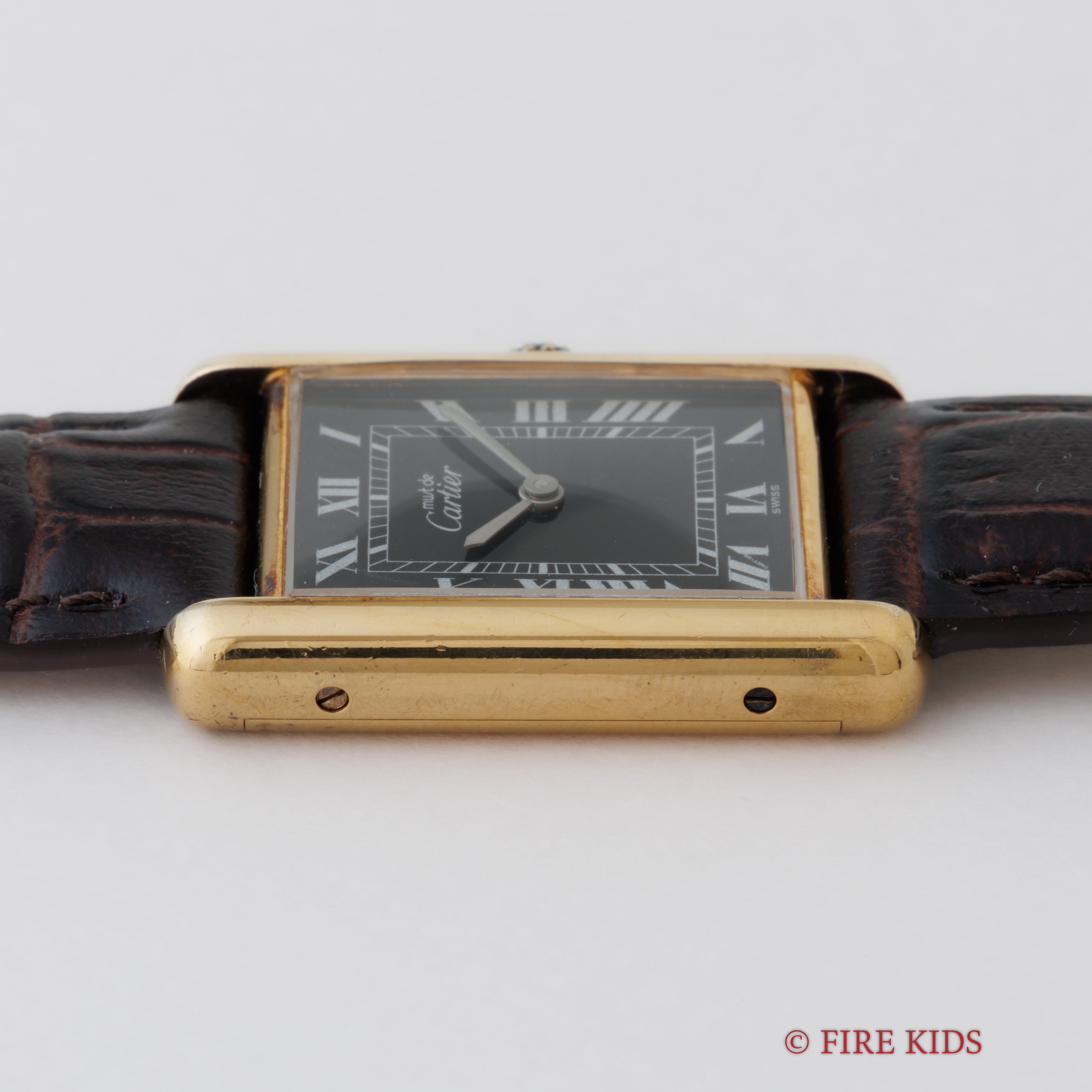 カルティエ マストタンク 1980年代製 LMサイズ 手巻 ブラックローマンダイヤル