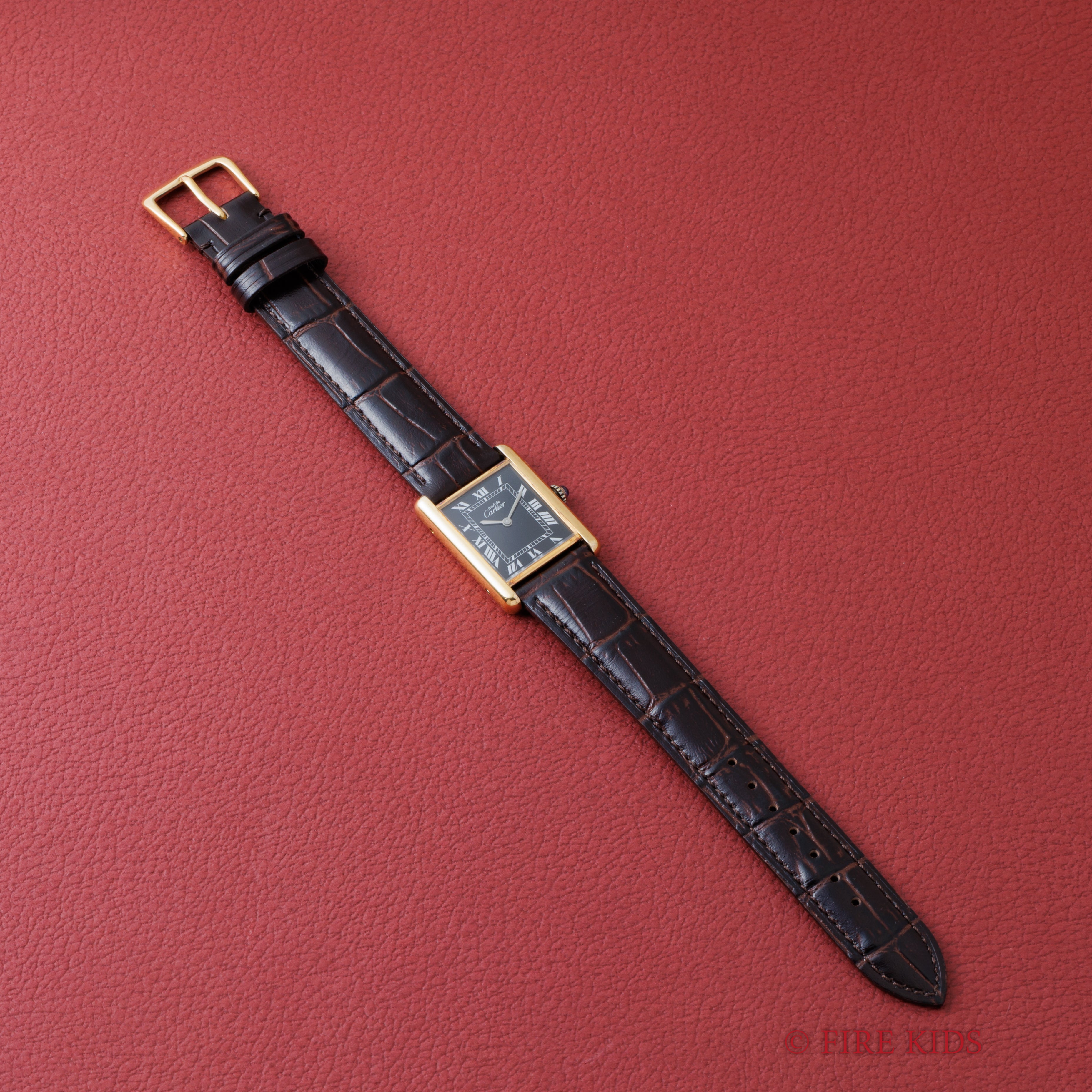 カルティエ マストタンク 1980年代製 LMサイズ 手巻 ブラックローマンダイヤル