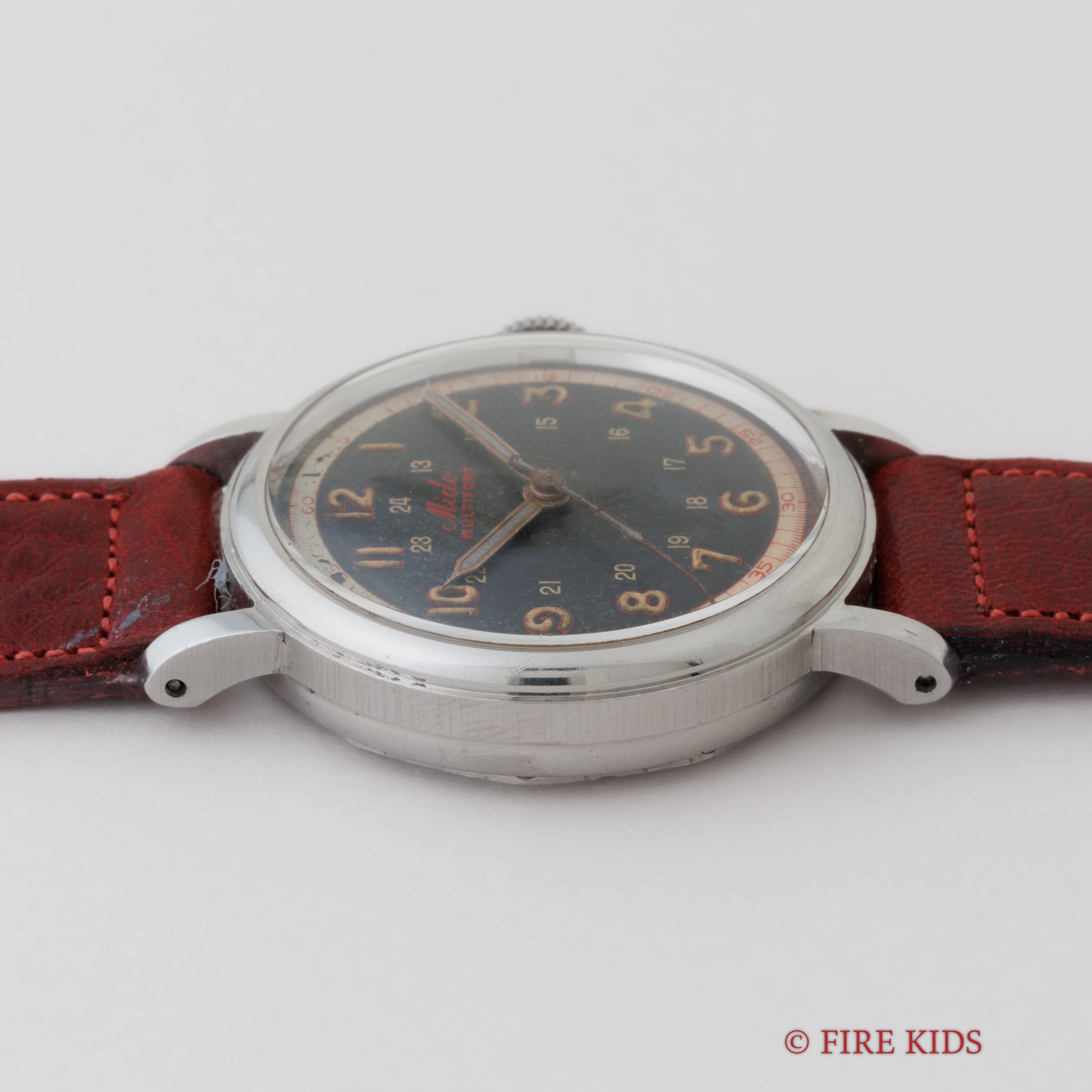 ミドー マルチフォート 33㎜ラージケース ブラックマジェスティックダイヤル 1940年代 手巻き