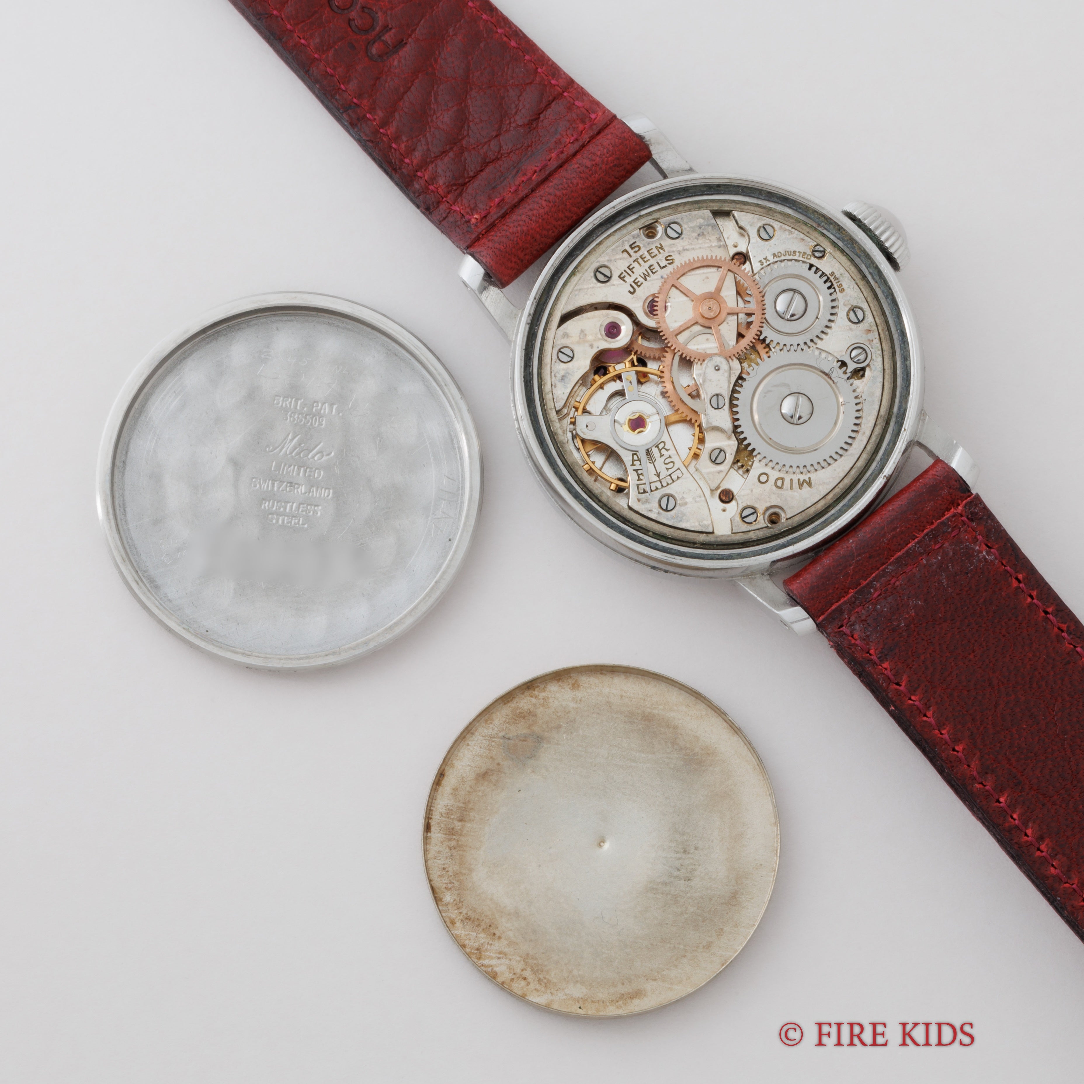 ミドー マルチフォート 33㎜ラージケース ブラックマジェスティックダイヤル 1940年代 手巻き