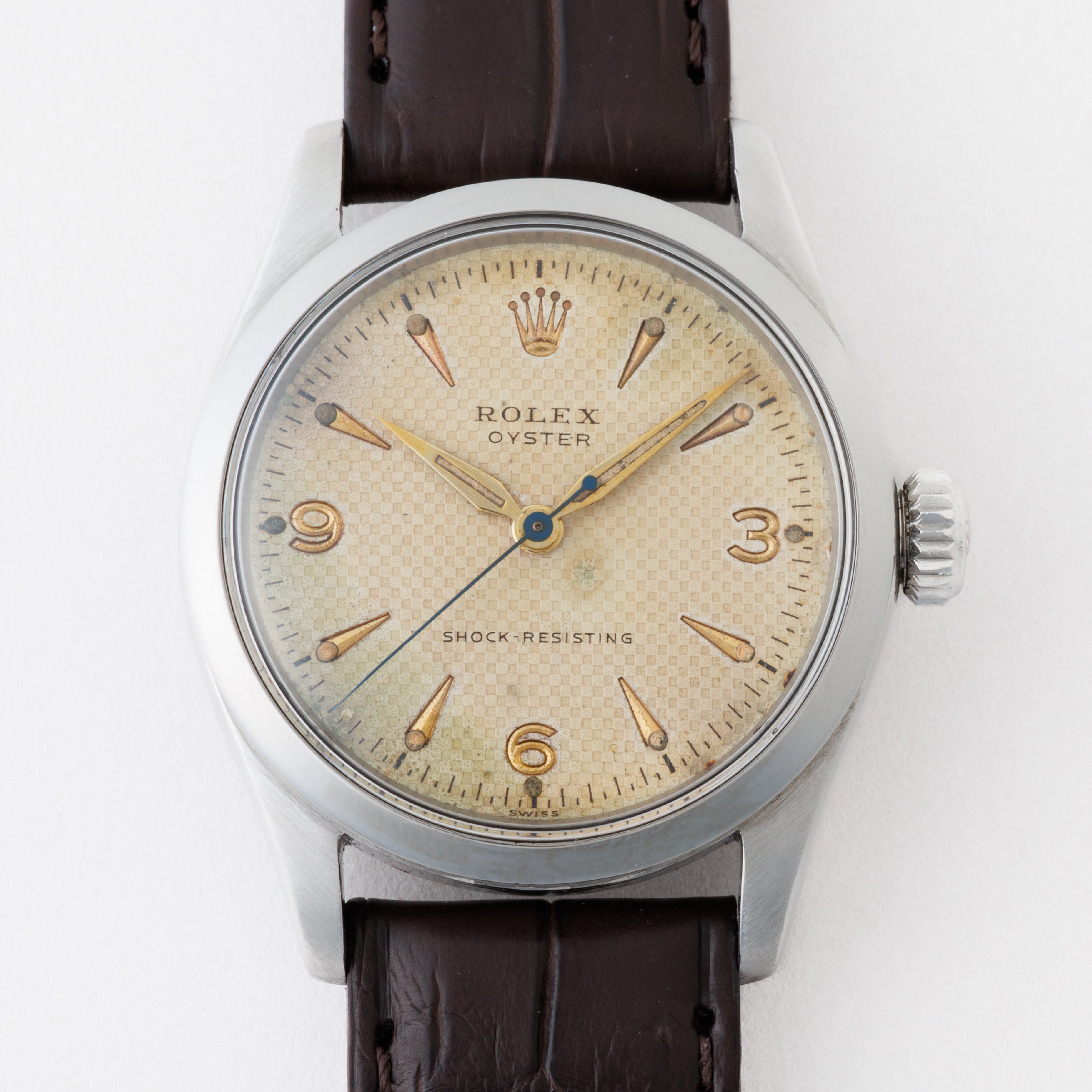 ロレックス オイスター 1954年製 Ref.6223 手巻き オリジナル彫文字盤 アルファハンド