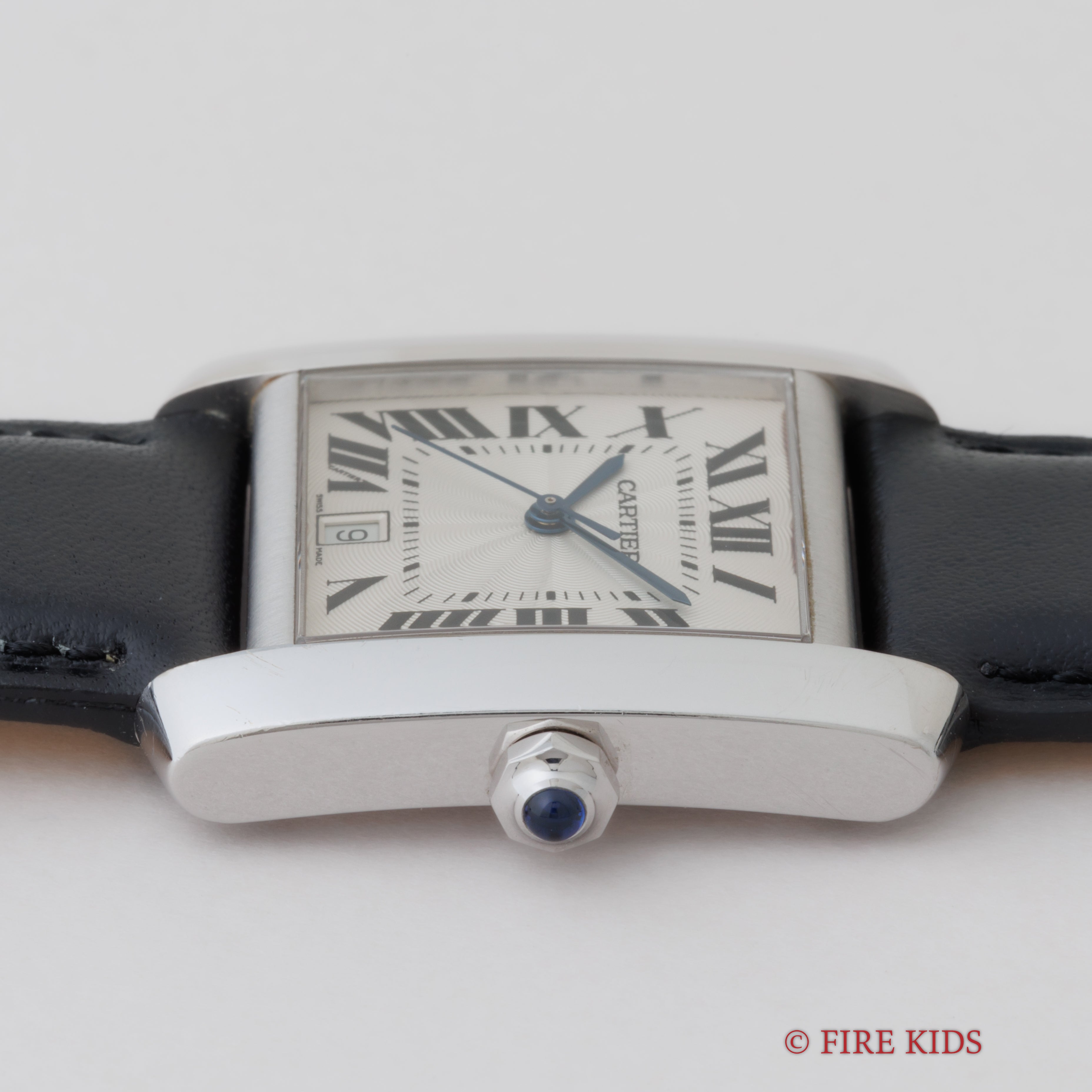 カルティエ 18金無垢ホワイトゴールド タンク フランセーズ LMサイズ 自動巻 1990年代製 純正金無垢尾錠