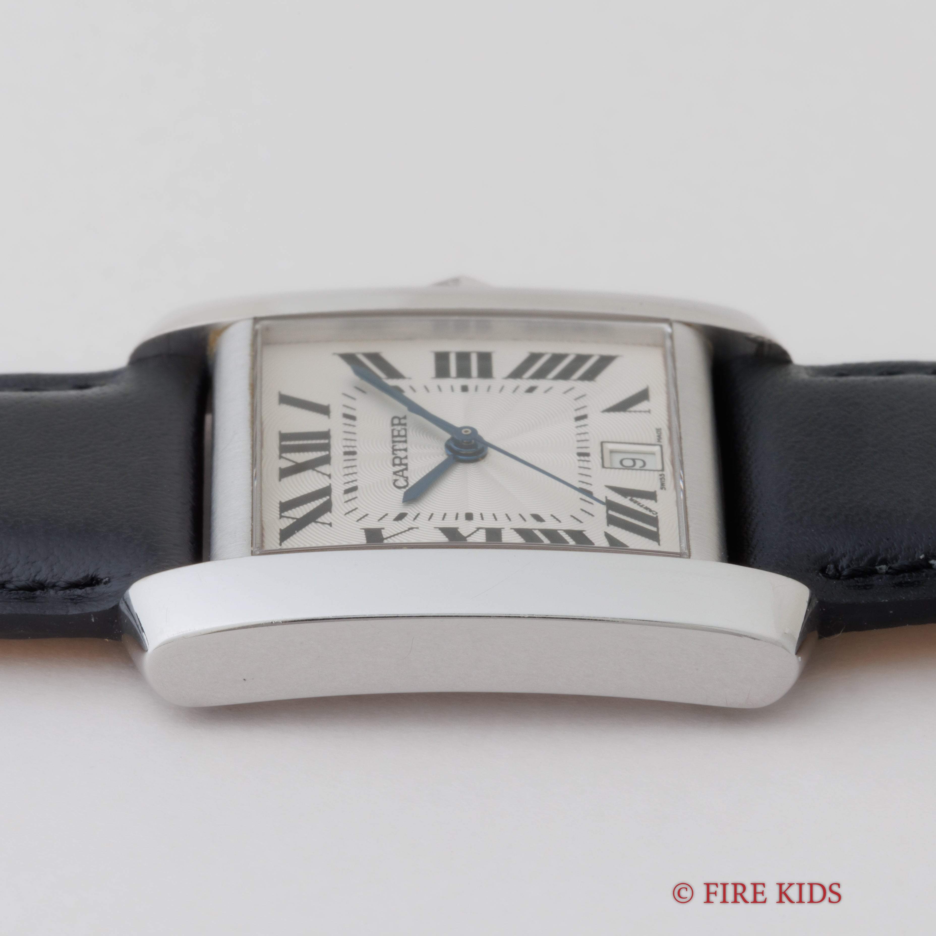 カルティエ 18金無垢ホワイトゴールド タンク フランセーズ LMサイズ 自動巻 1990年代製 純正金無垢尾錠