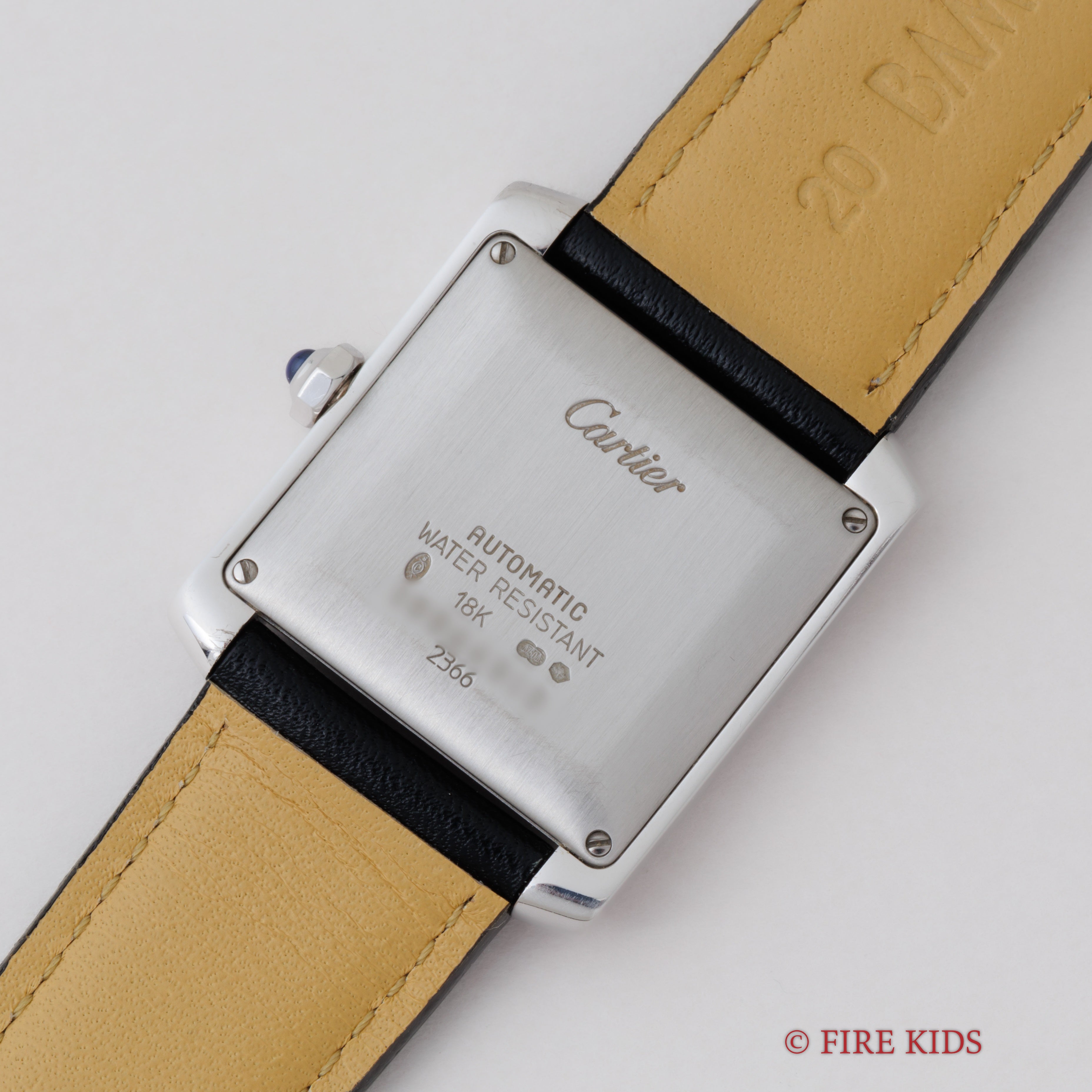 カルティエ 18金無垢ホワイトゴールド タンク フランセーズ LMサイズ 自動巻 1990年代製 純正金無垢尾錠