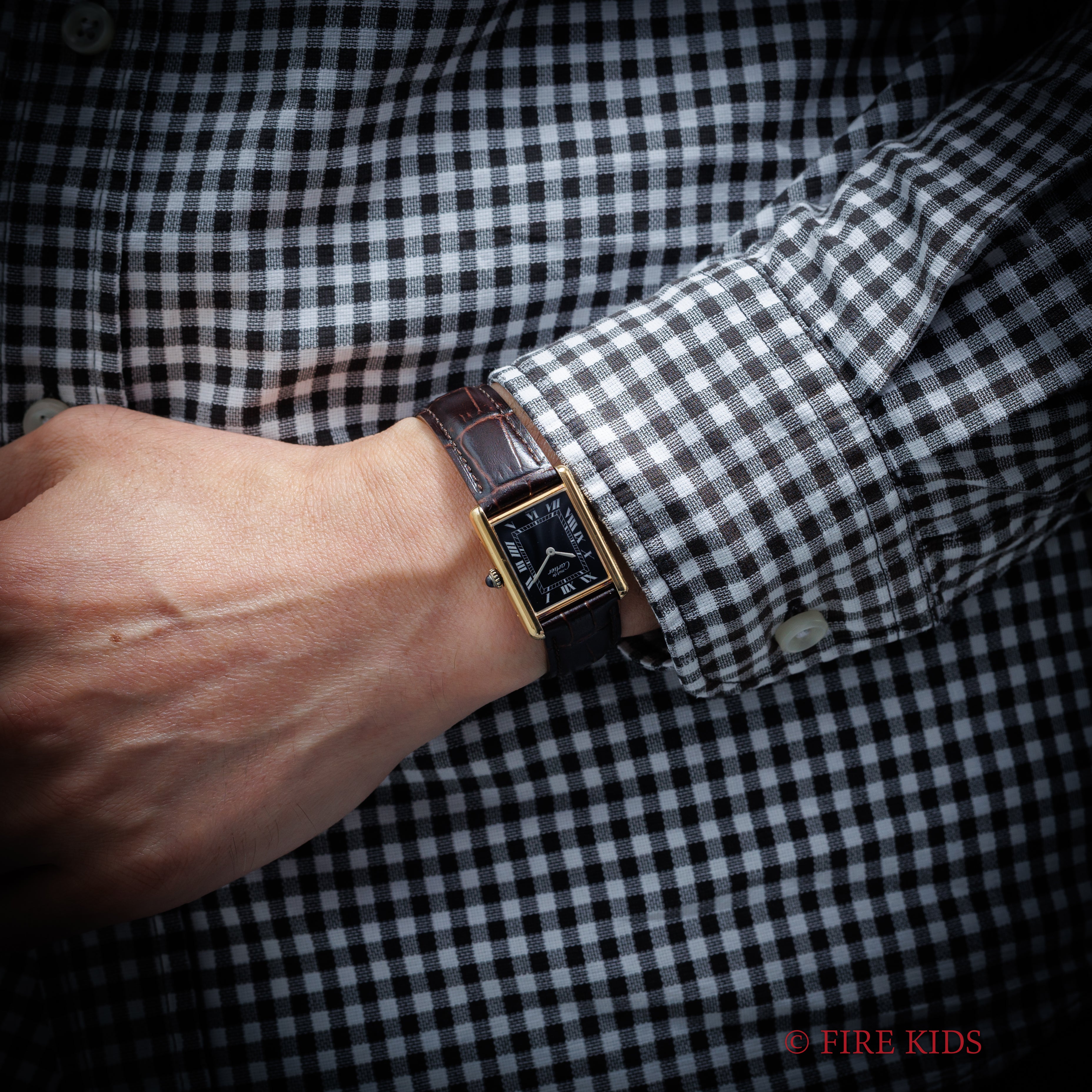 カルティエ マストタンク 1980年代製 LMサイズ 手巻 ブラックローマンダイヤル