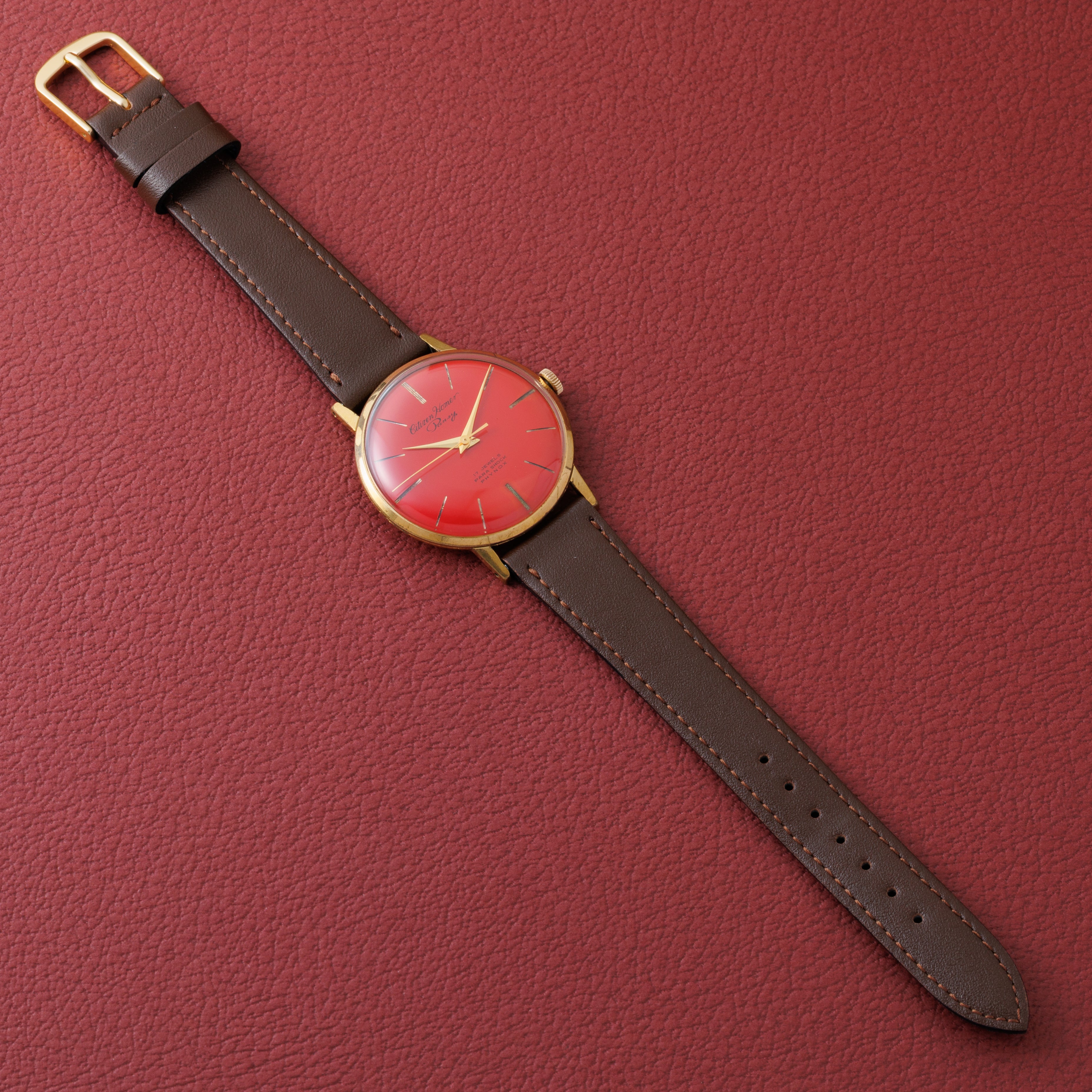 シチズン ホーマー パンジー 1963年製 C.G.Pケース レッドダイヤル