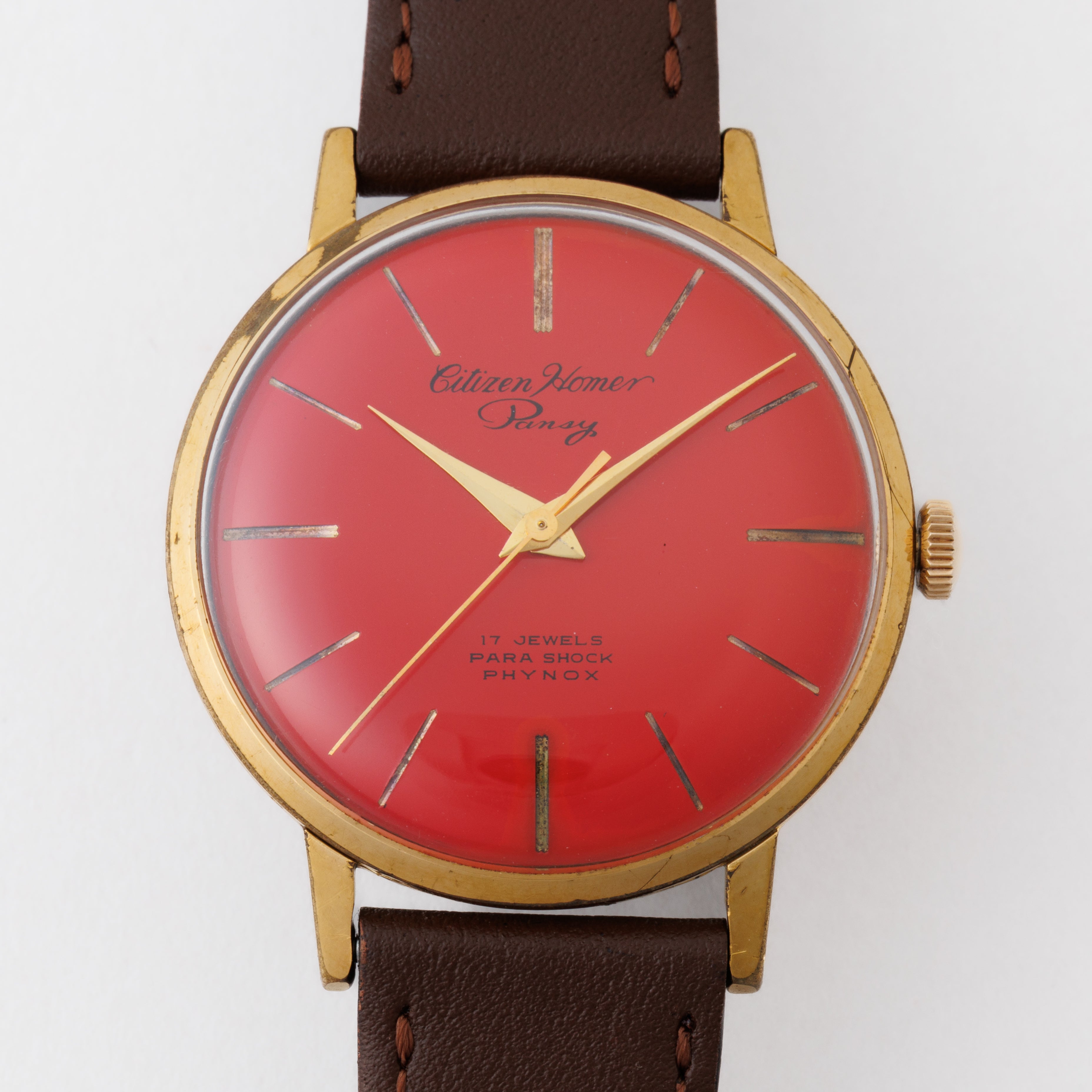 シチズン ホーマー パンジー 1963年製 C.G.Pケース レッドダイヤル