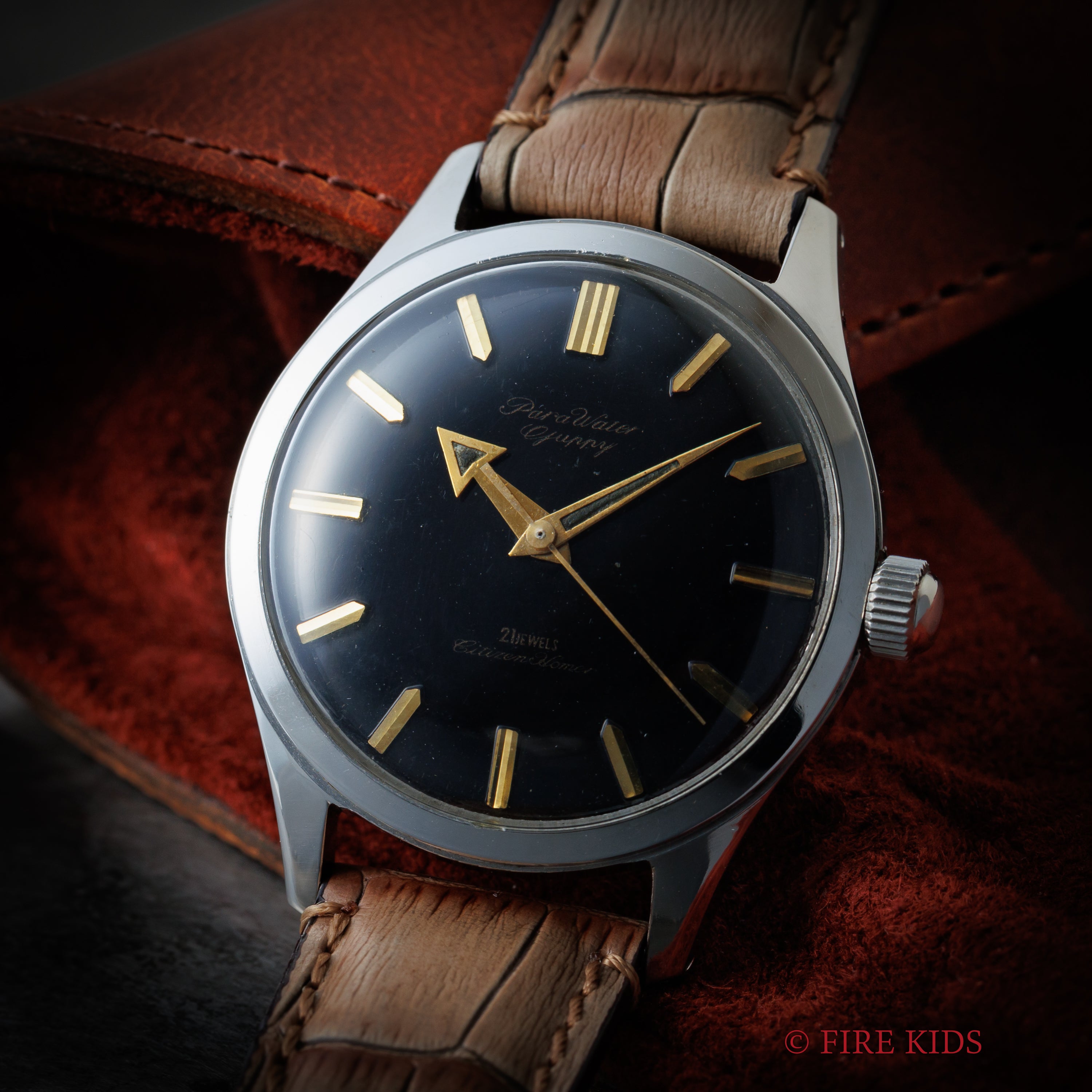 シチズン パラウォーター グッピー 1960年代製 ブラックダイヤル アローハンド 手巻き