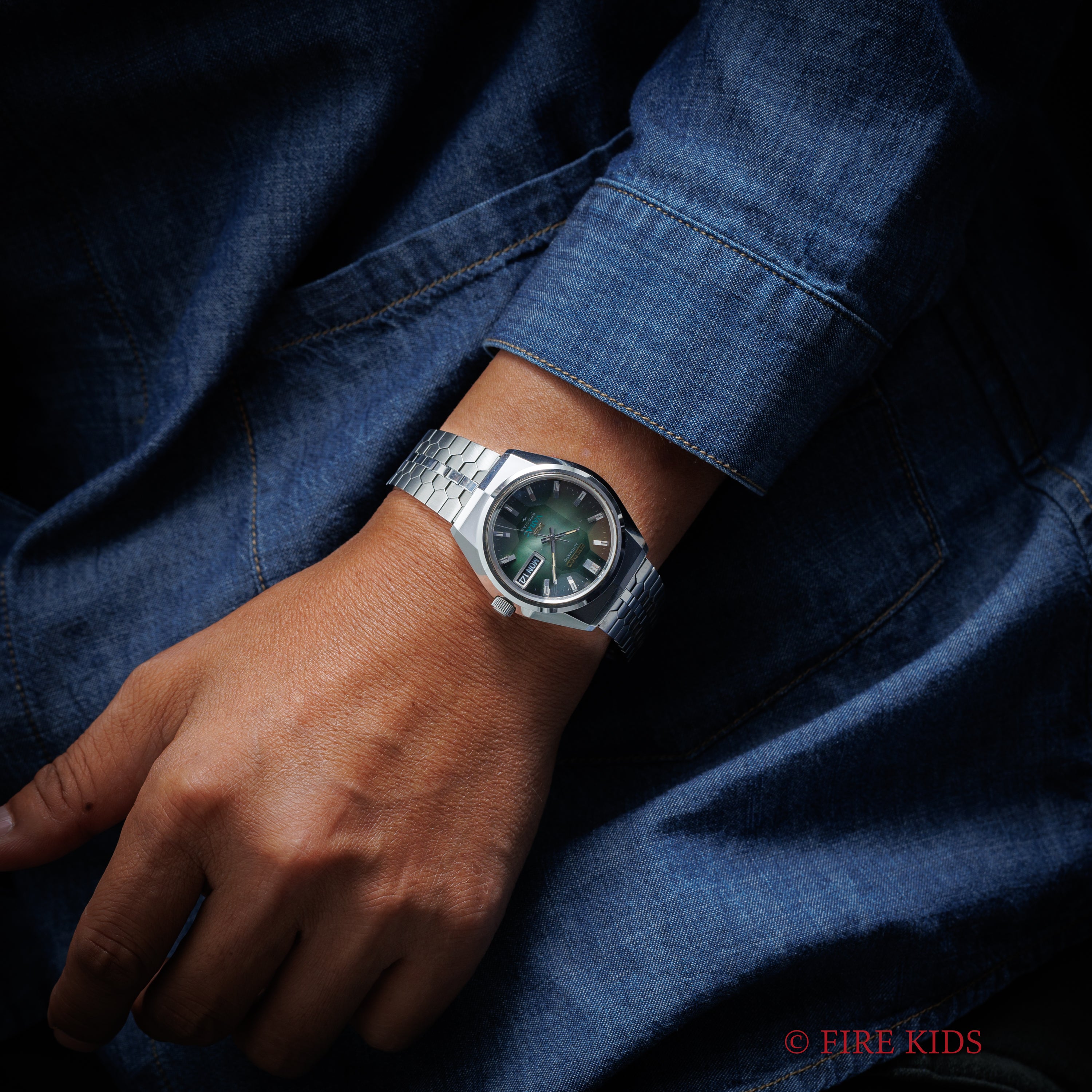 キングセイコー スペシャル バナック 1973年製 Ref.5256-6000 グリーングラデーションダイヤル 純正ブレス