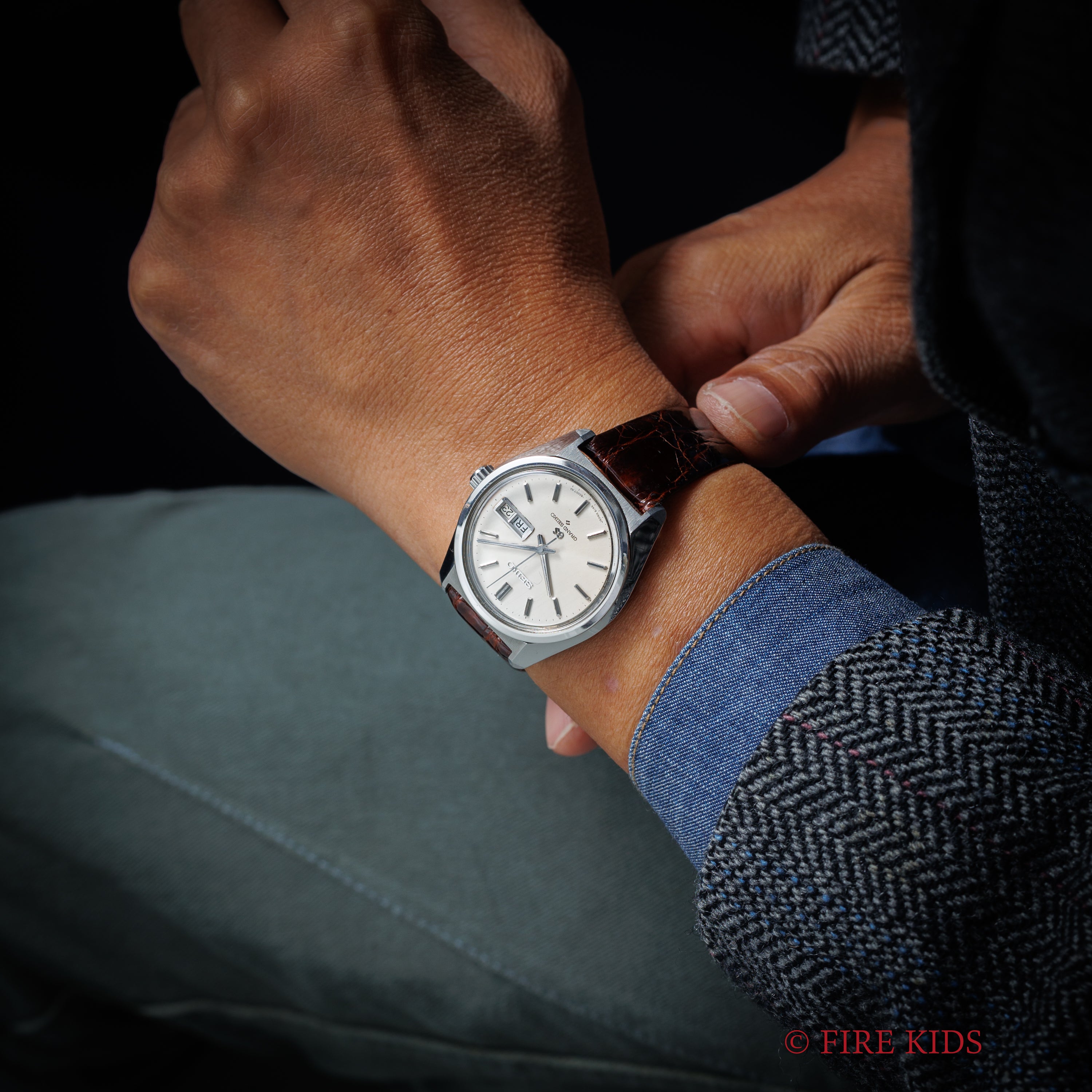 グランドセイコー 1968年製 デイデイト 自動巻き Ref.6146-8000 36000振動 61GS 初期型 純正尾錠付き