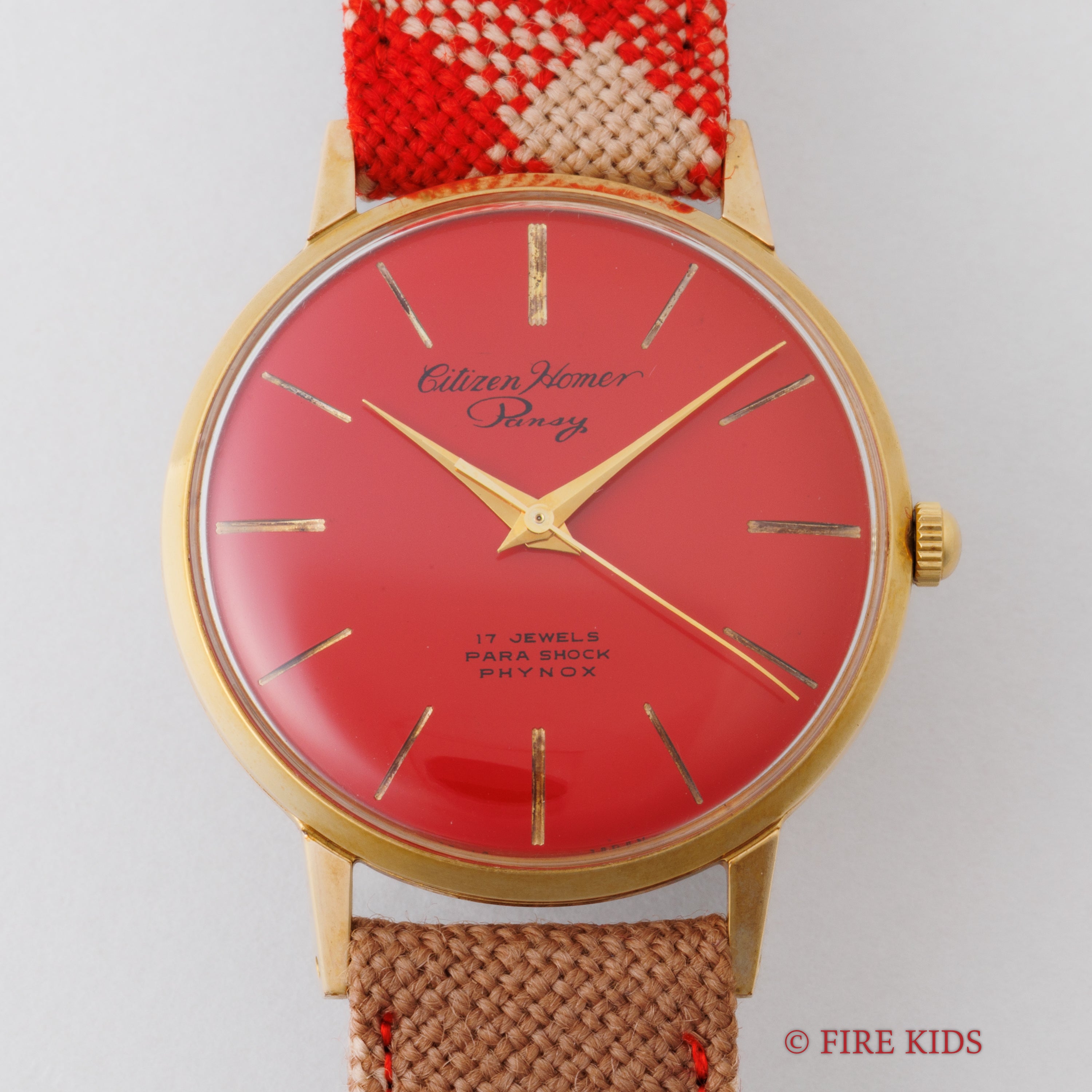 シチズン ホーマー パンジー 1961年製 C.G.Pケース レッドダイヤル 手巻