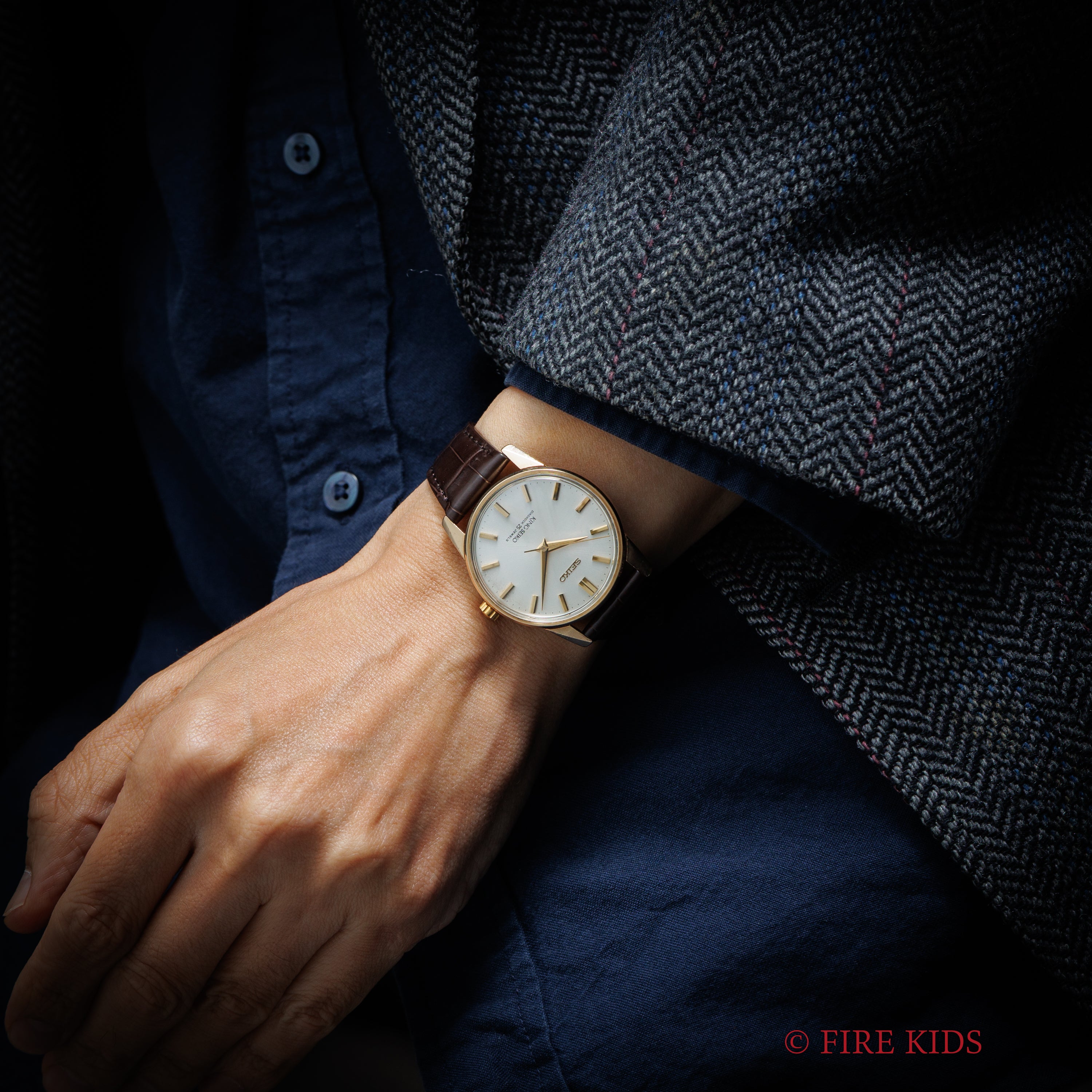 キングセイコー 1966年製 AGFケース Ref.44‐2000 手巻きノンデイト 44KS 盾メダリオン