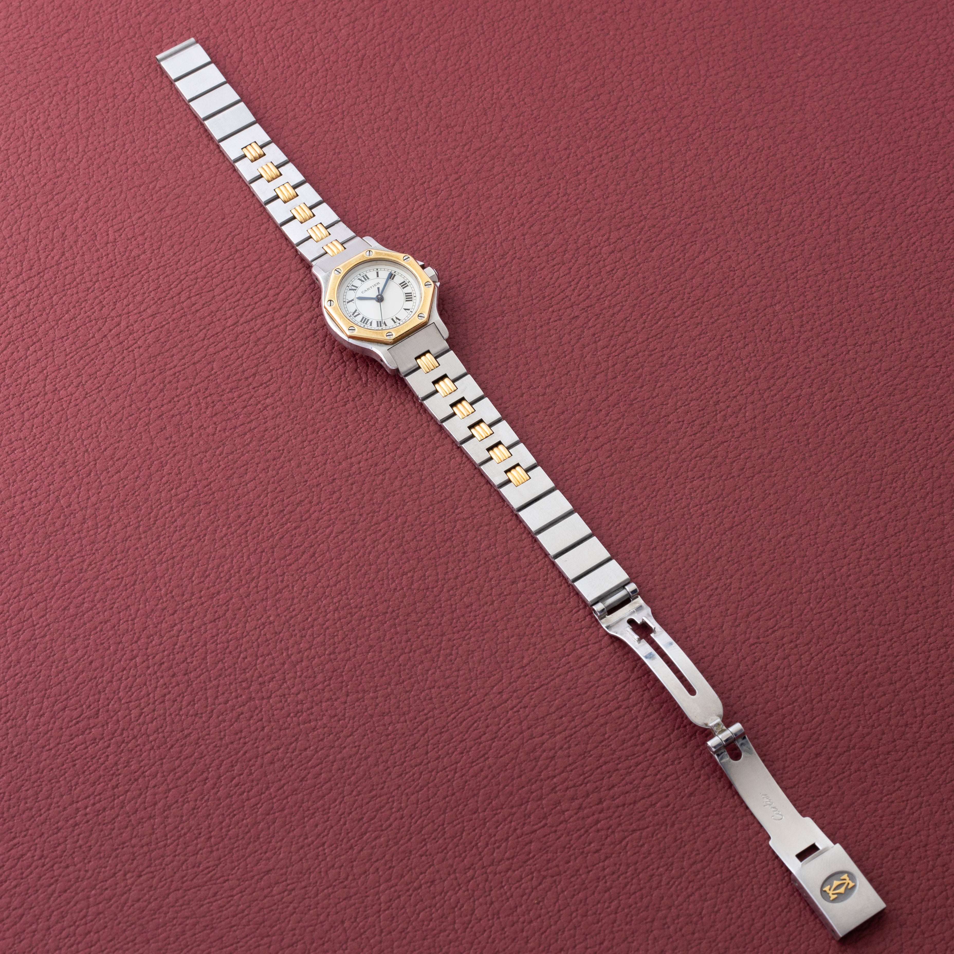 カルティエ サントス オクタゴン コンビ SMサイズ レディース 1980年代製 自動巻き