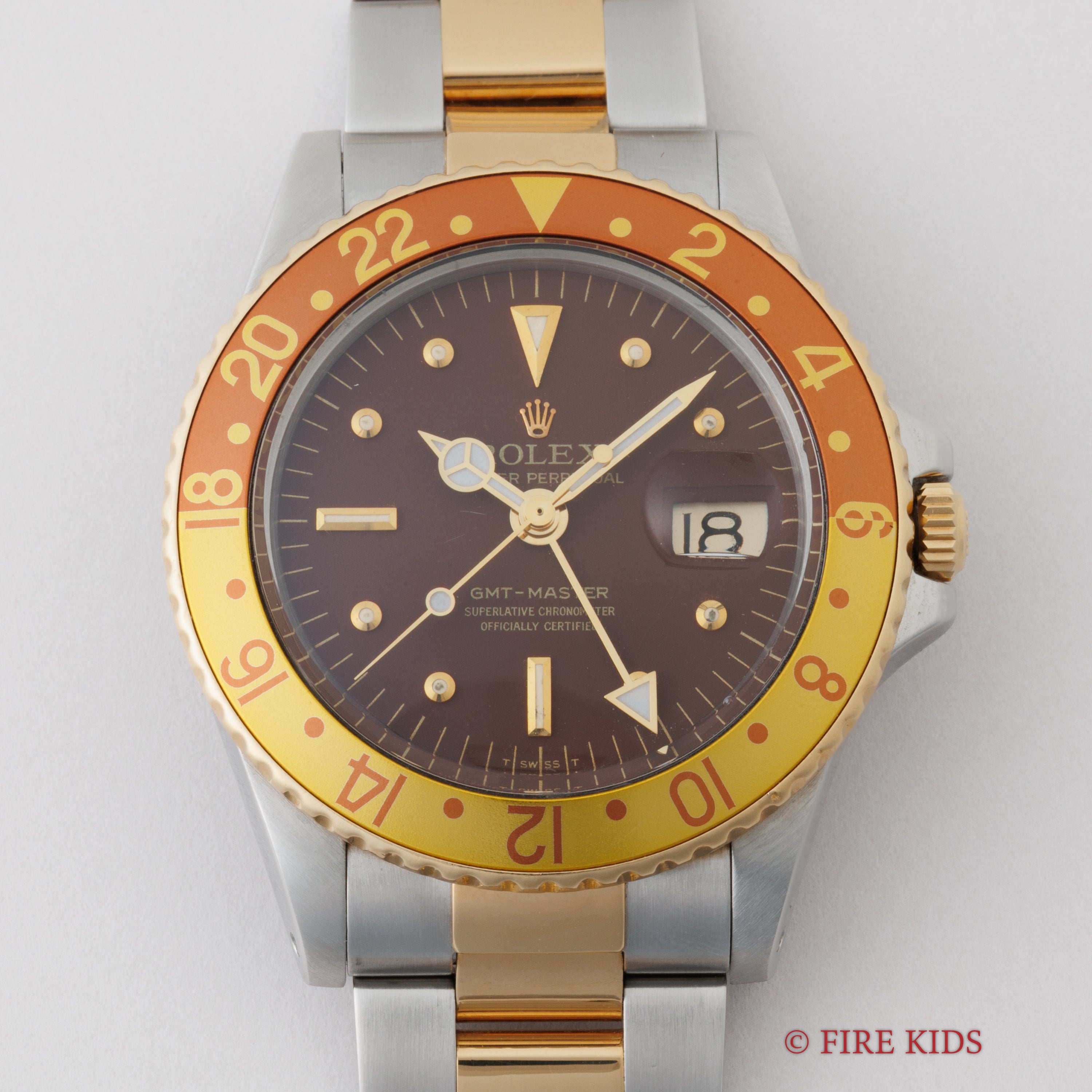 ロレックス GMTマスター 自動巻き 1970年製 Ref.1675コンビ 茶ツボ 純正コンビオイスターブレス