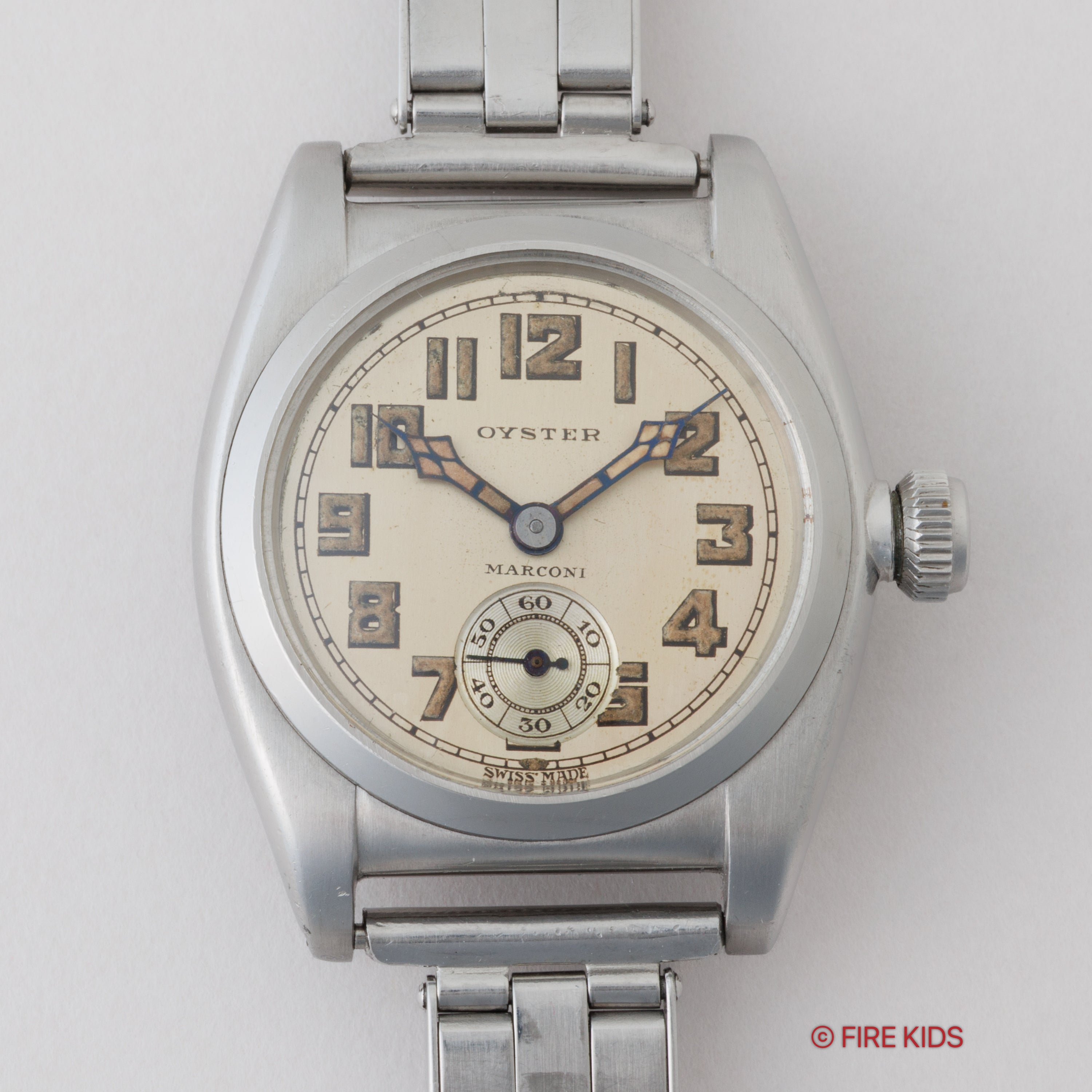 オイスターウォッチカンパニー マルコーニ フラットバック 1939年製 スモールセコンド手巻 Cal.59 GFブレス