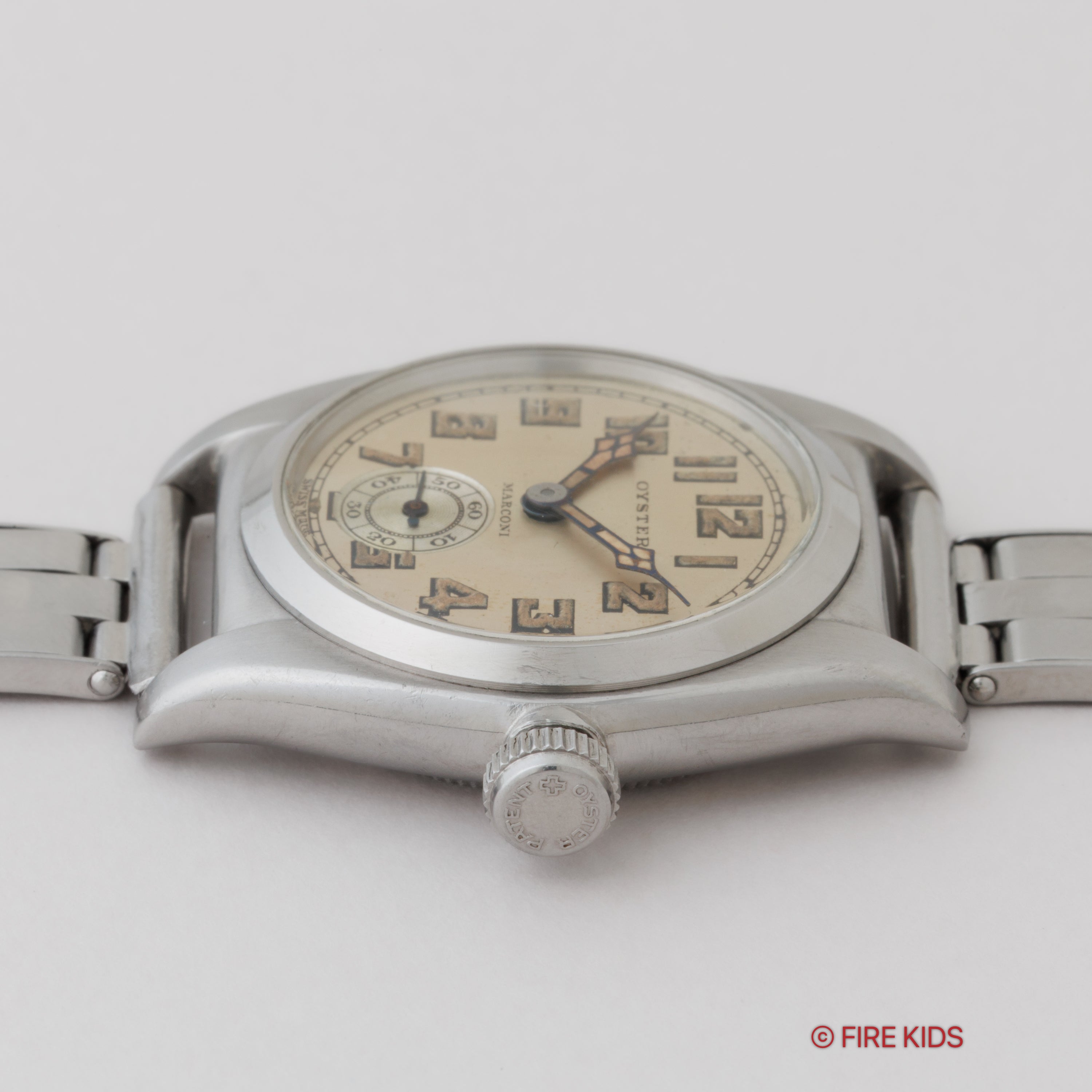 オイスターウォッチカンパニー マルコーニ フラットバック 1939年製 スモールセコンド手巻 Cal.59 GFブレス