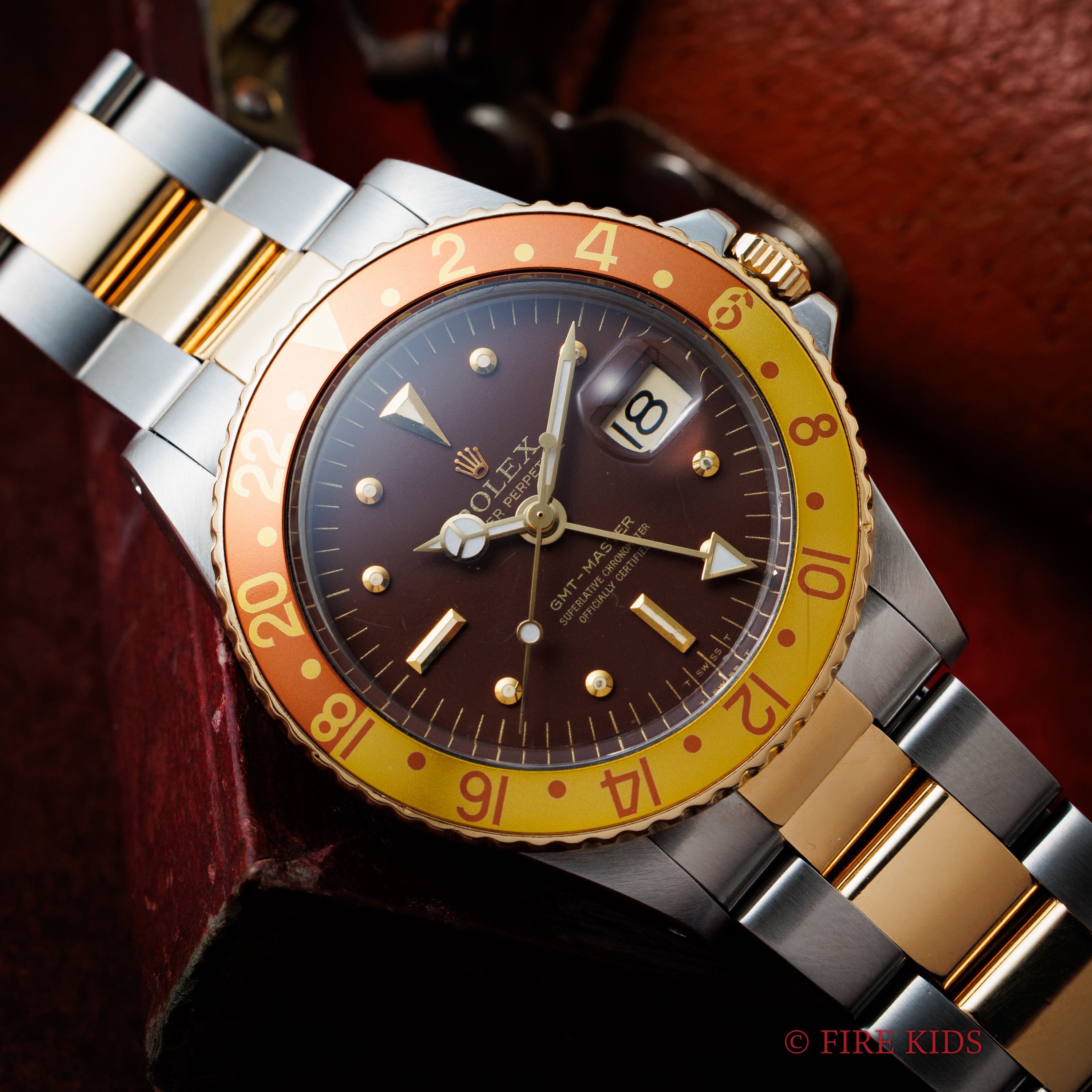 ロレックス GMTマスター 自動巻き 1970年製 Ref.1675コンビ 茶ツボ 純正コンビオイスターブレス