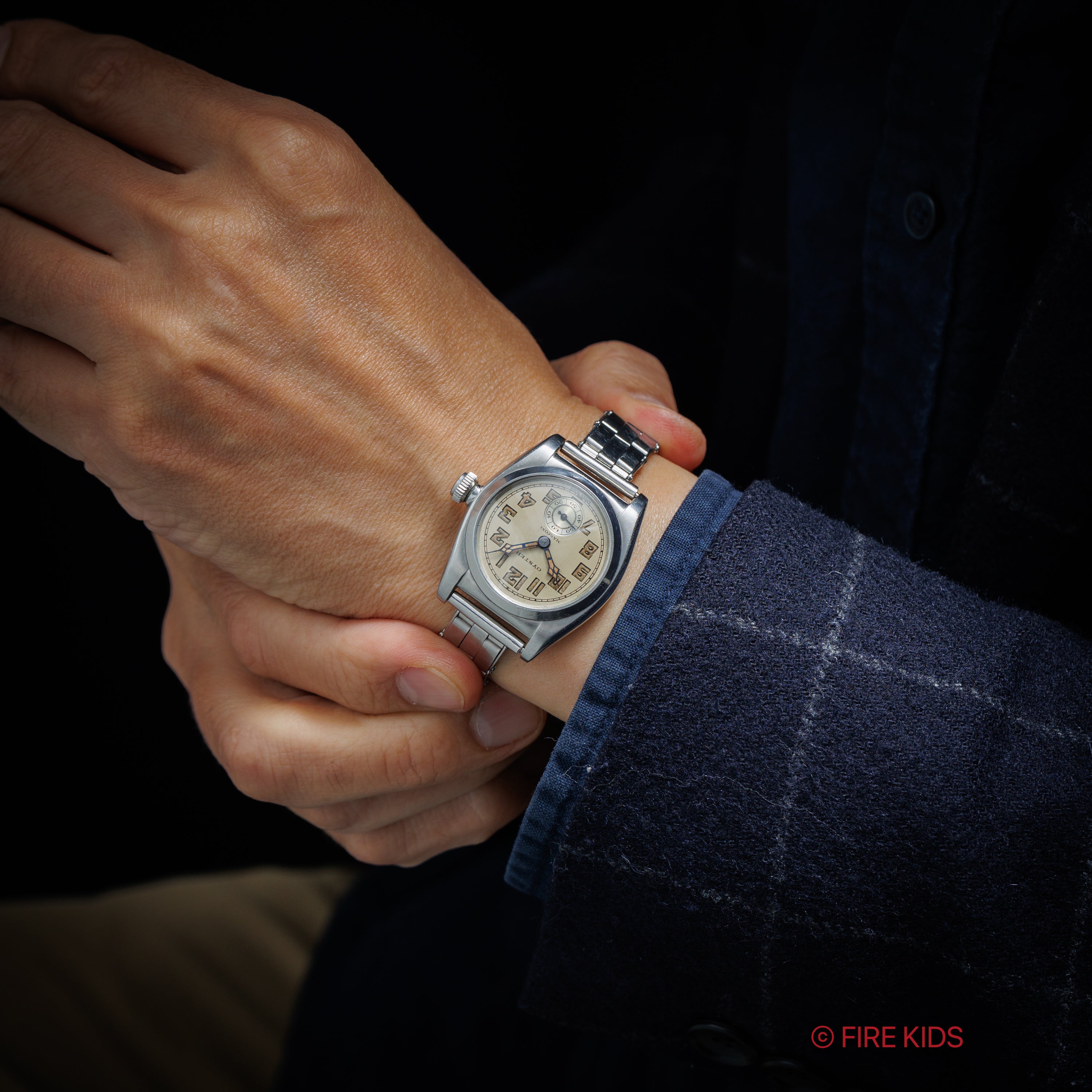 オイスターウォッチカンパニー マルコーニ フラットバック 1939年製 スモールセコンド手巻 Cal.59 GFブレス