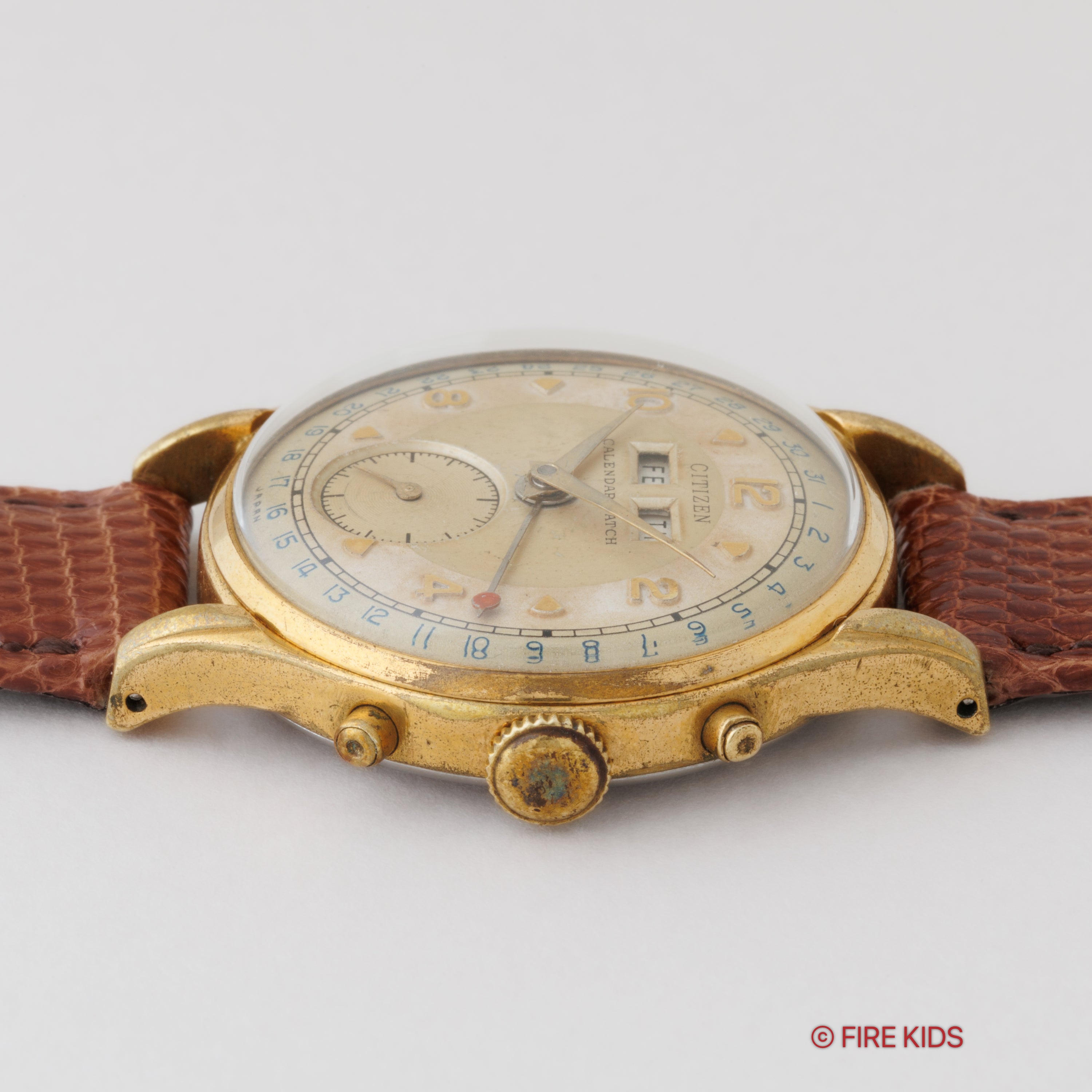 シチズン カレンダーウォッチ初期型 1950年代製 手巻き カレンダーウォッチ トリプルカレンダー