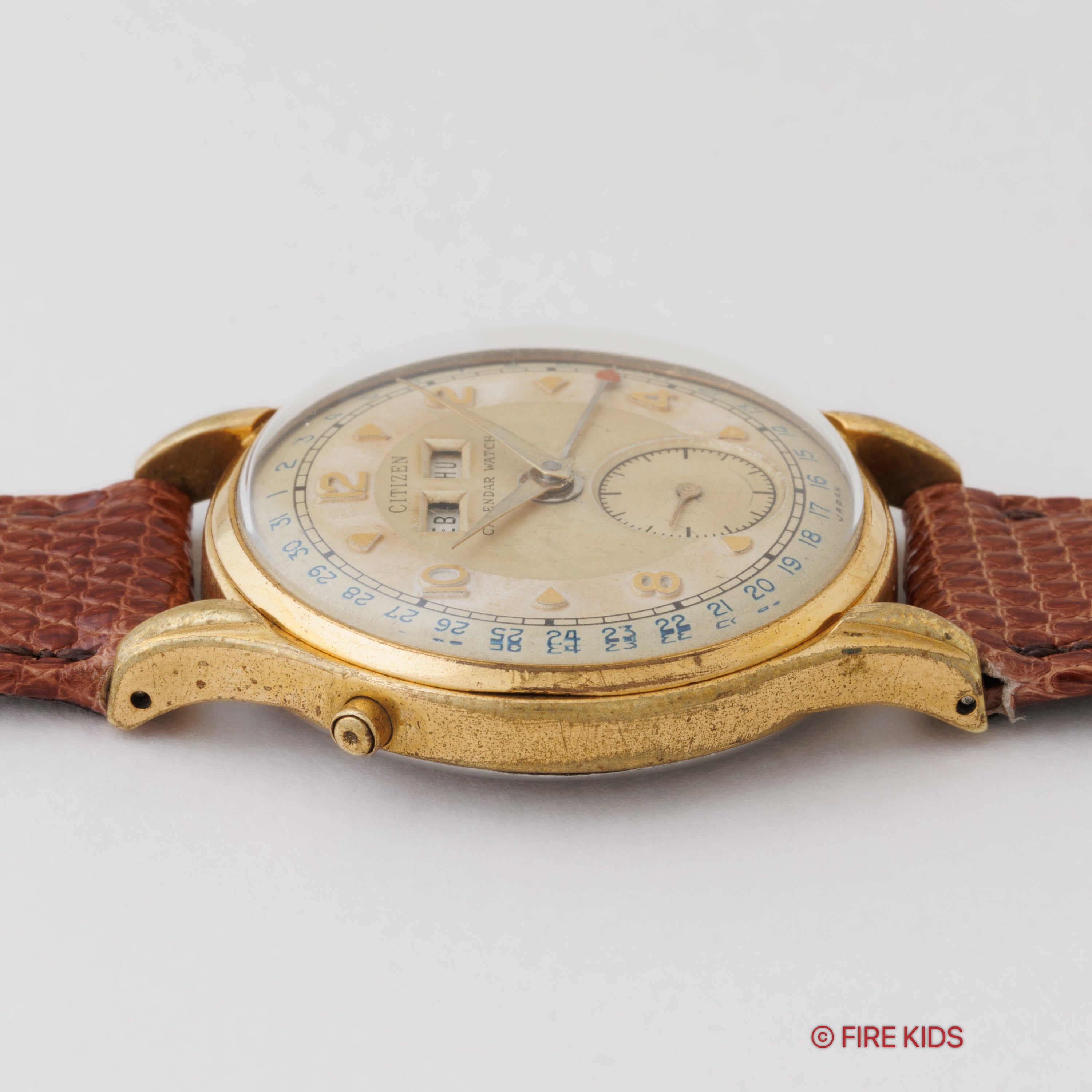 シチズン カレンダーウォッチ初期型 1950年代製 手巻き カレンダーウォッチ トリプルカレンダー