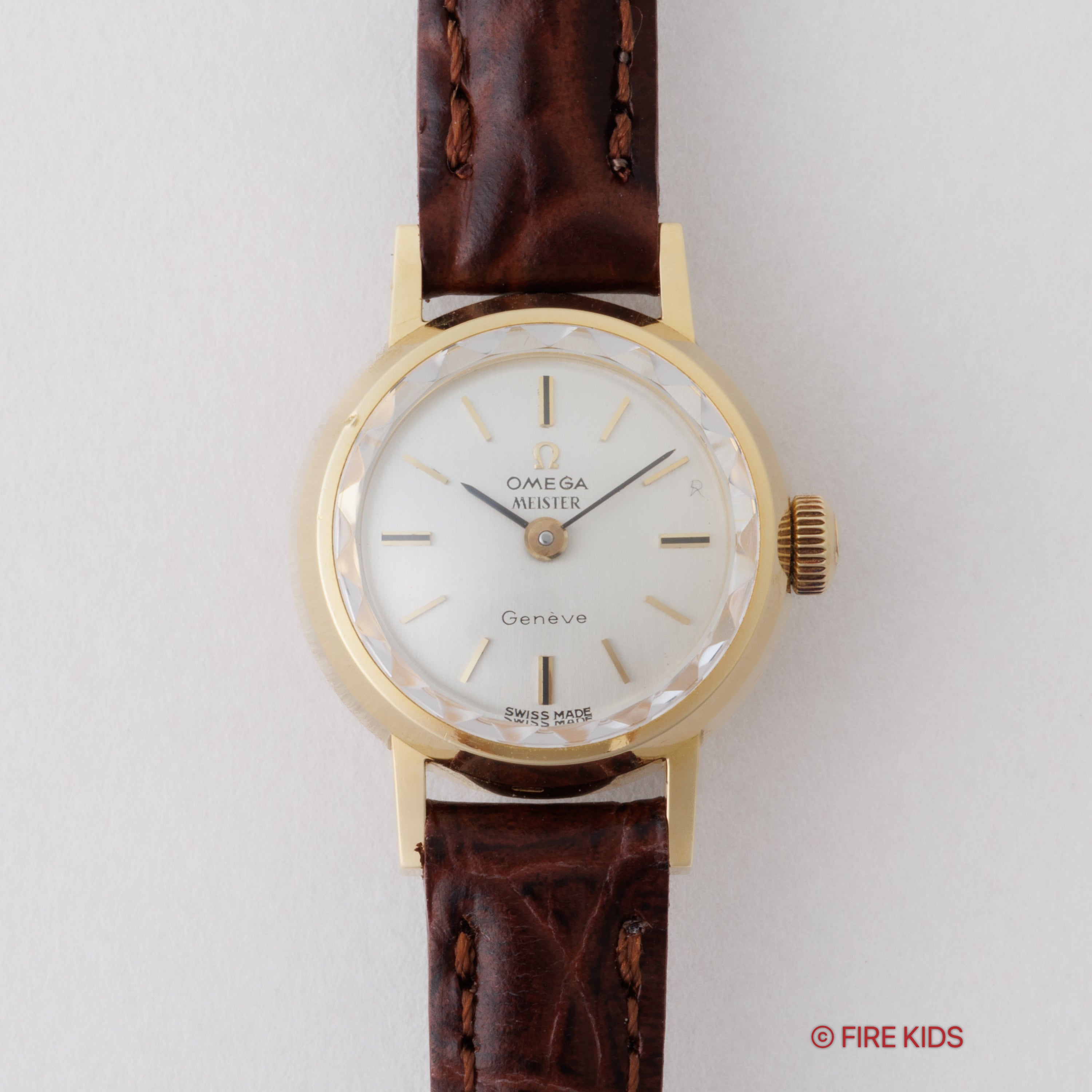 オメガ ジュネーブ マイスターWネーム レディース 18金無垢 1967年製 手巻き カットガラス Ref.511.122