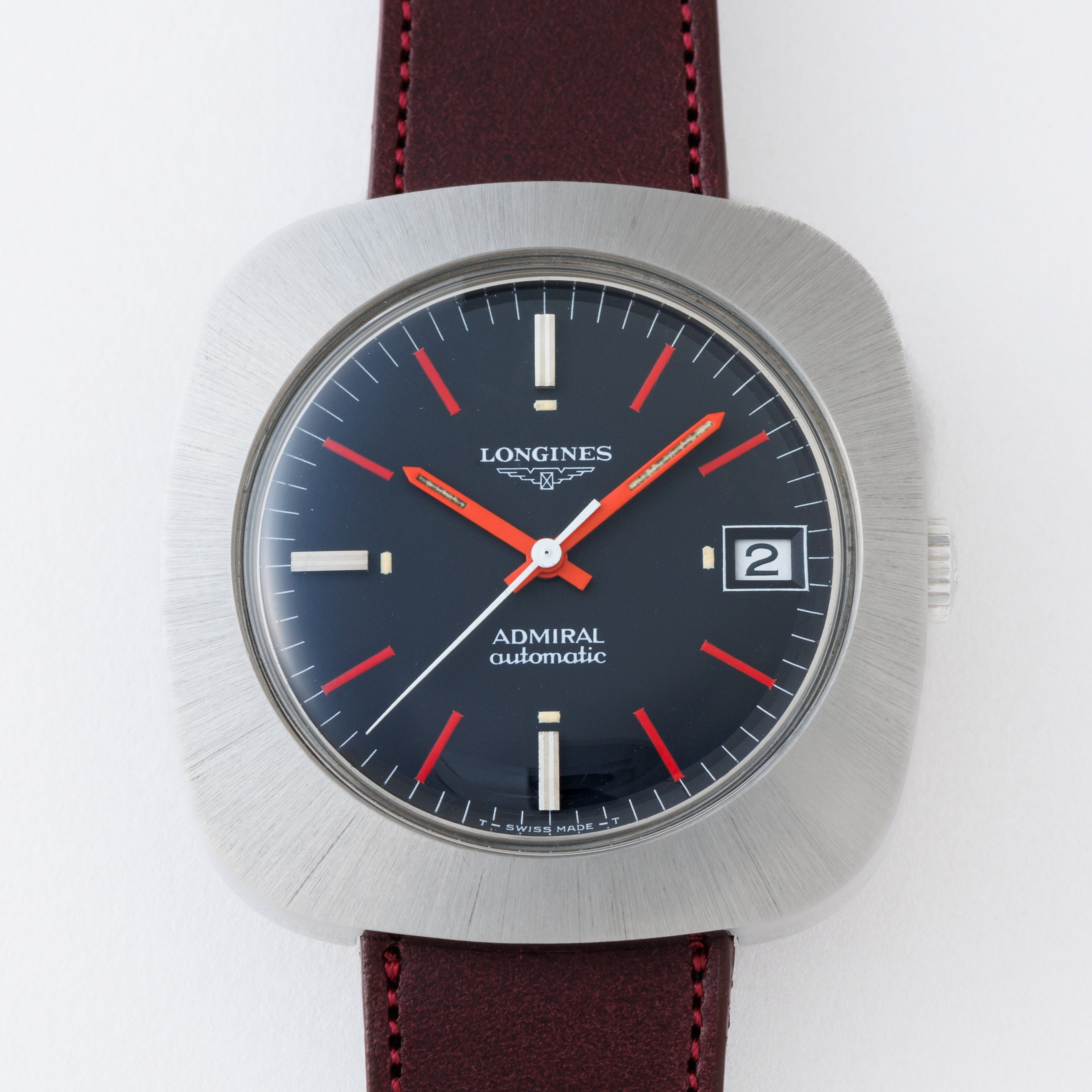 ロンジン アドミラル 1970年代製 ブラックダイヤル 赤針 10振動自動巻き 美品