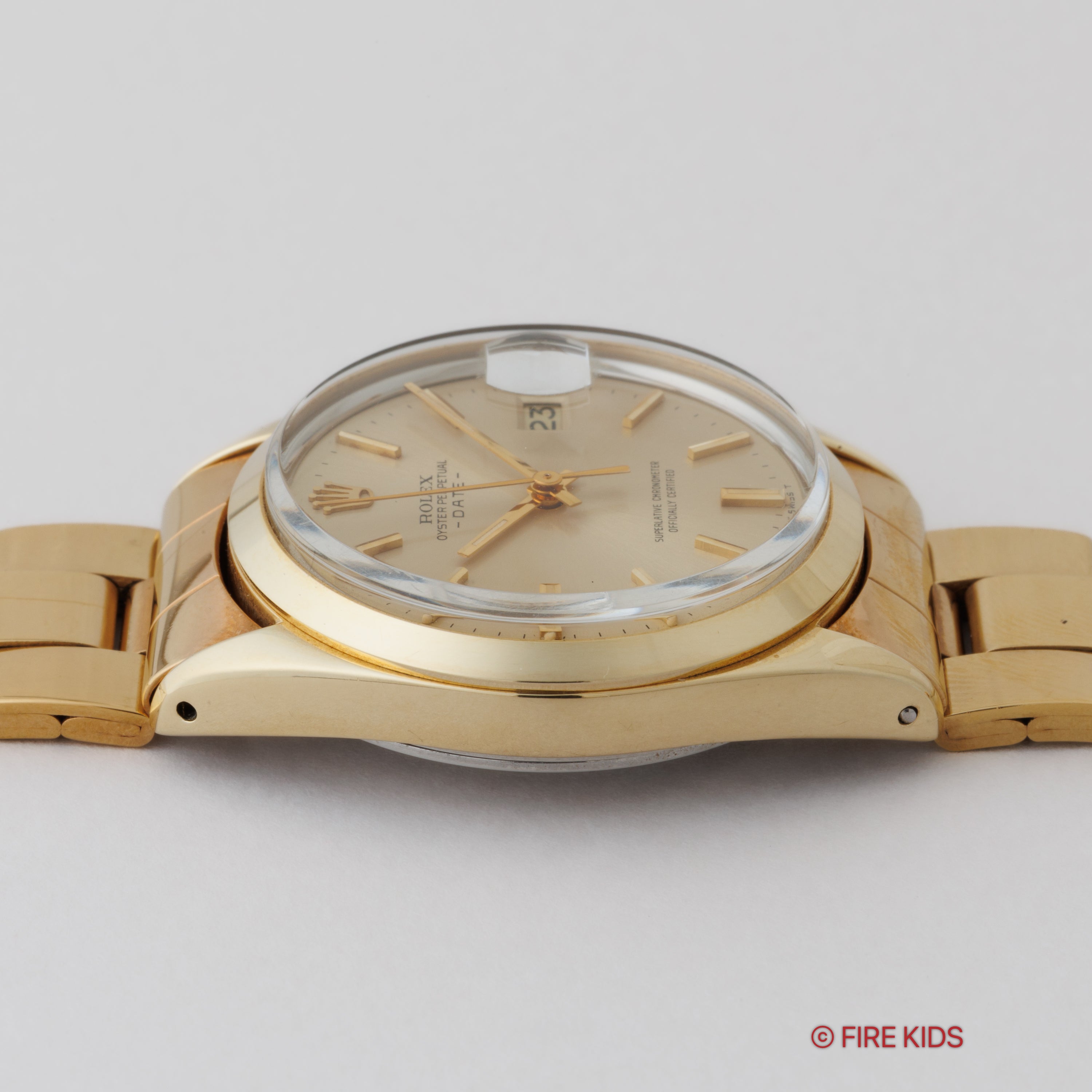 ロレックス 1970年製 オイスターパーペチュアルデイト Ref.1550 金張りケース Cal.1570 純正ブレス付き