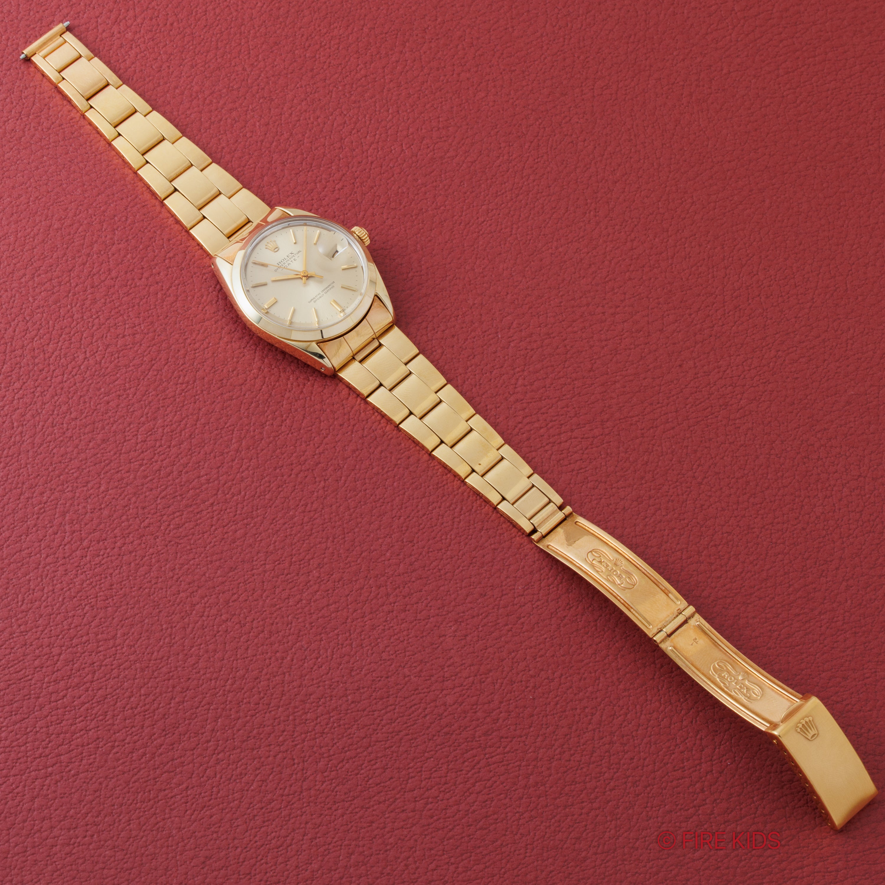 ロレックス 1970年製 オイスターパーペチュアルデイト Ref.1550 金張りケース Cal.1570 純正ブレス付き