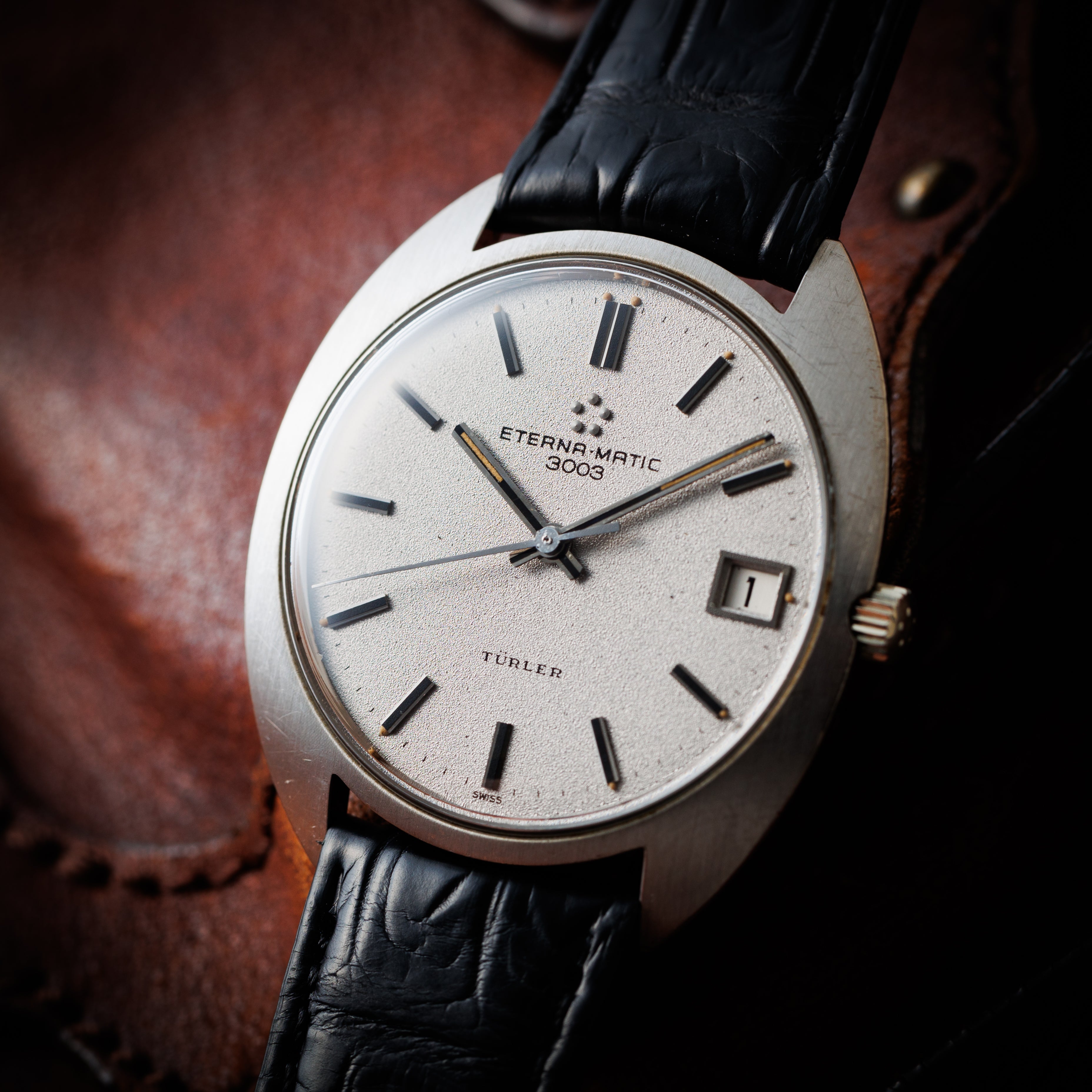 エテルナ マチック 3003 1960年代製 18金無垢ホワイトゴールド チューラーWネーム 純正尾錠付き 自動巻き