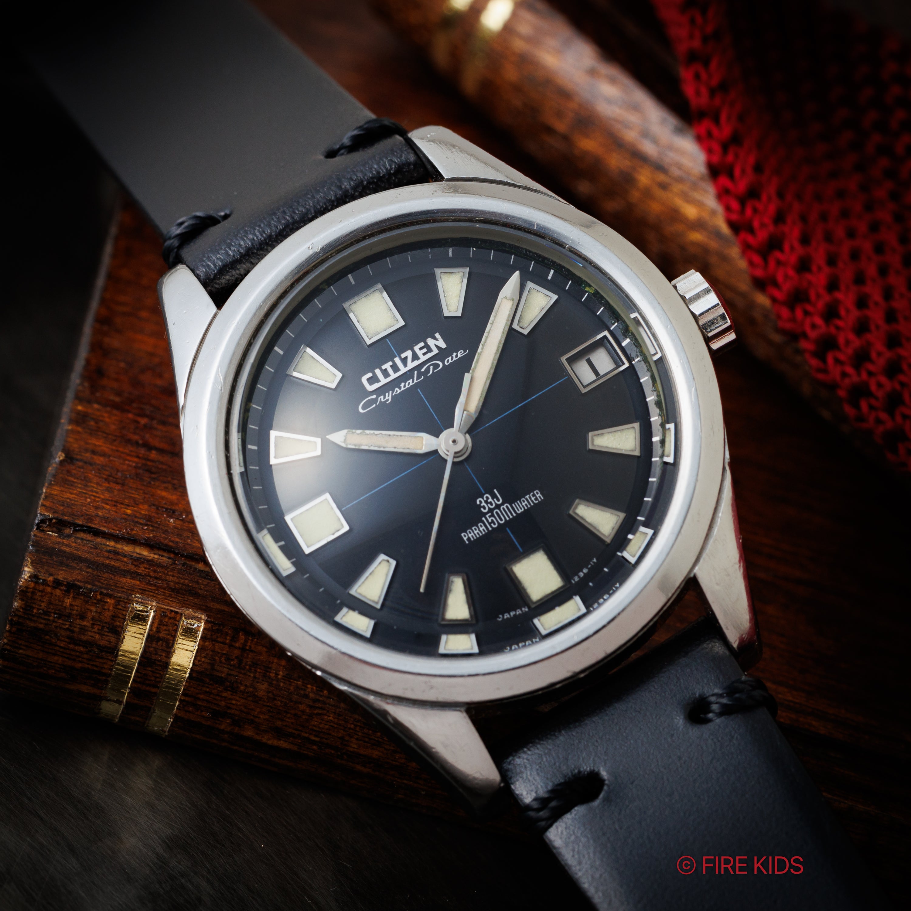 シチズン クリスタルデイト 150m防水 1967年製 Ref.52801-Y ブラックダイヤル