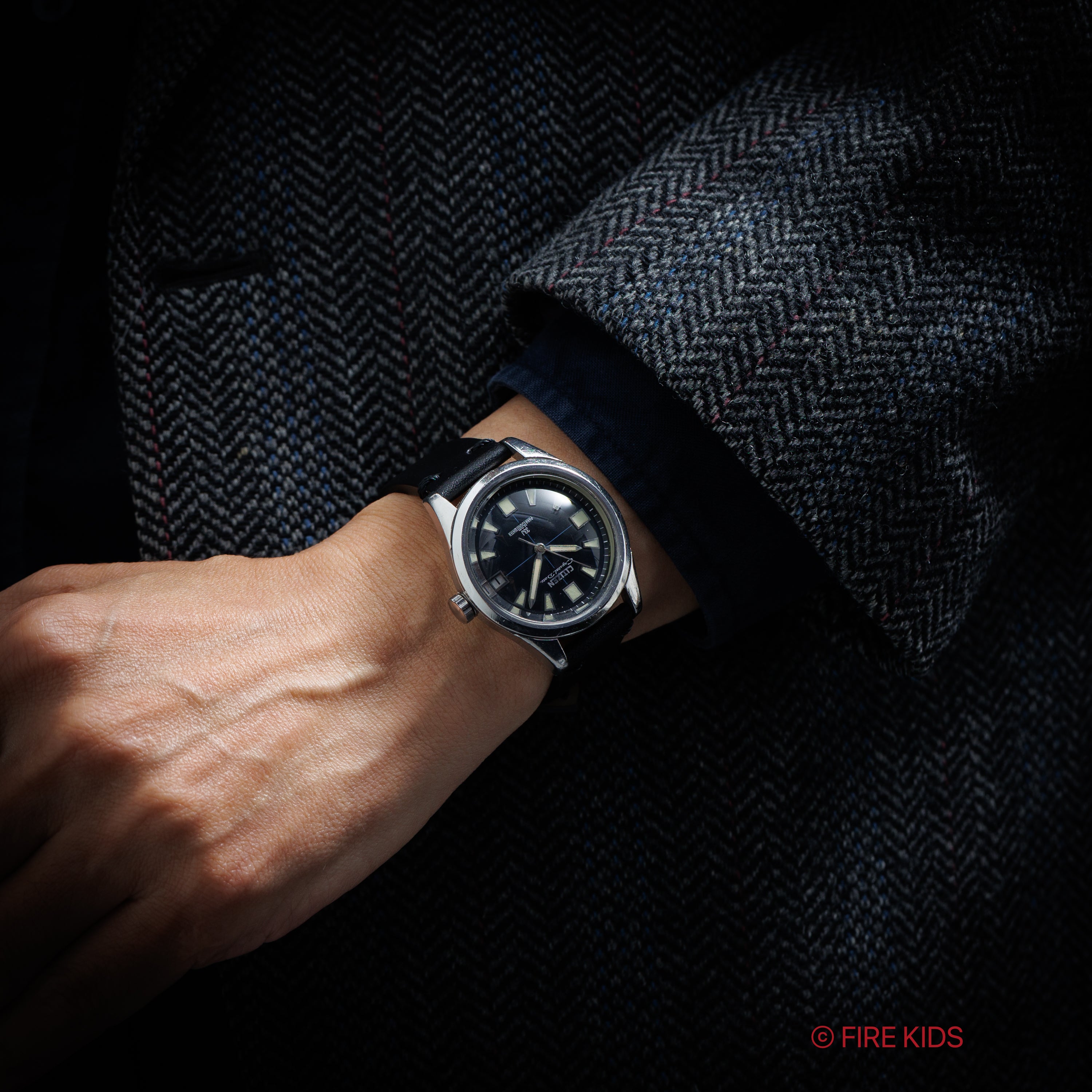 シチズン クリスタルデイト 150m防水 1967年製 Ref.52801-Y ブラックダイヤル