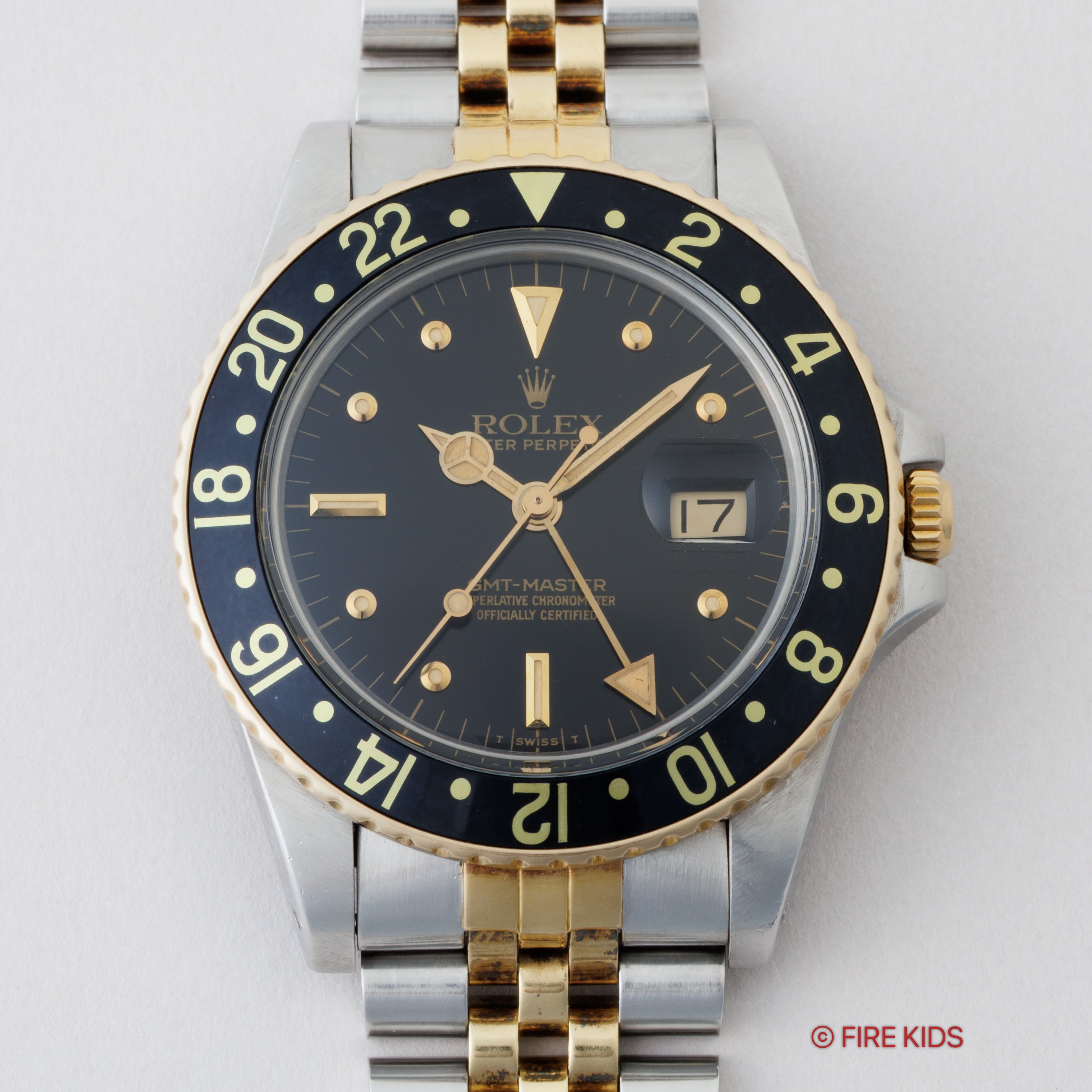 ロレックス 1981年製 GMTマスター コンビ フジツボブラックダイヤル Ref.16753 純正ジュビリーブレス