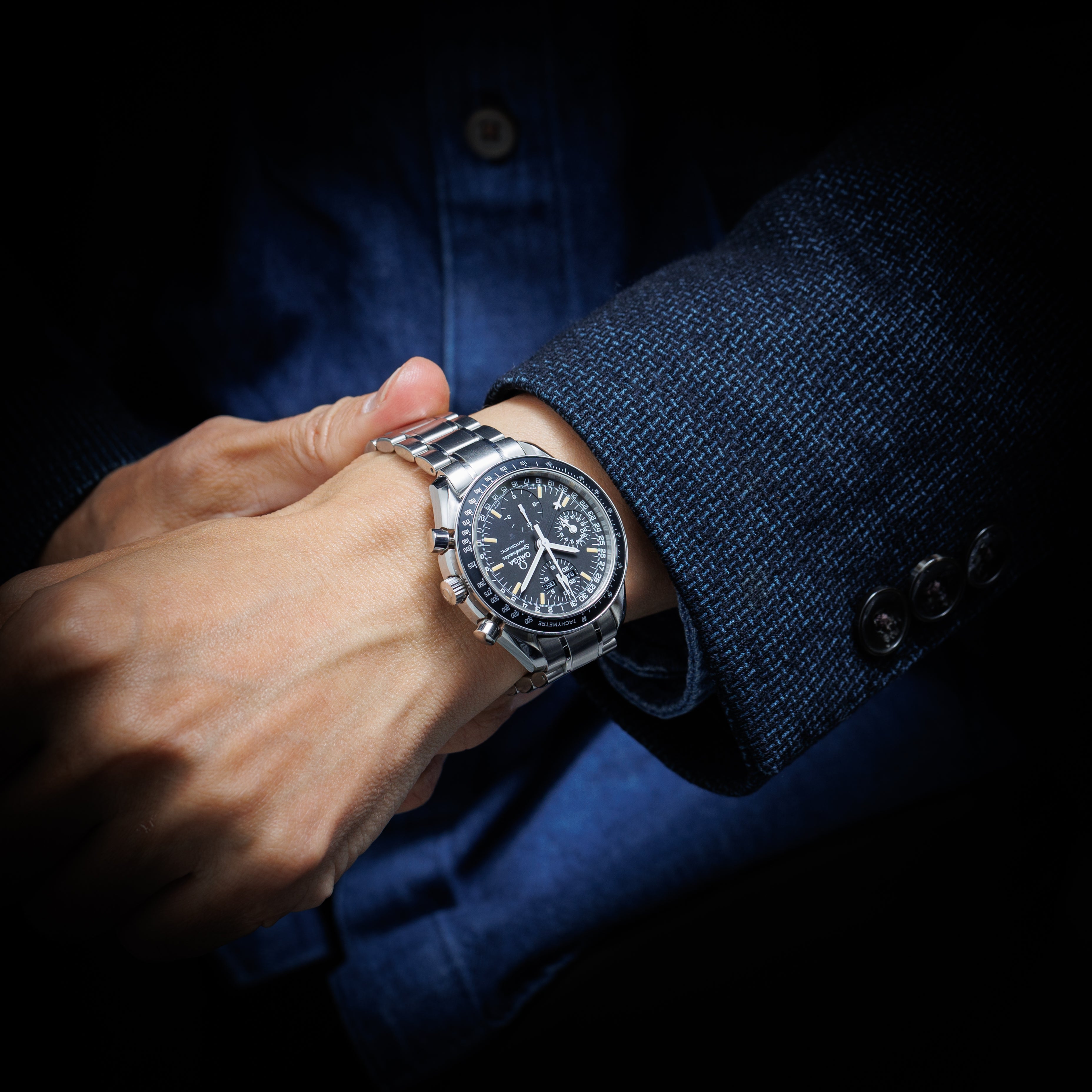 オメガ スピードマスター マーク40 1997年製 Ref.3520.50.00 箱、ギャラ付き