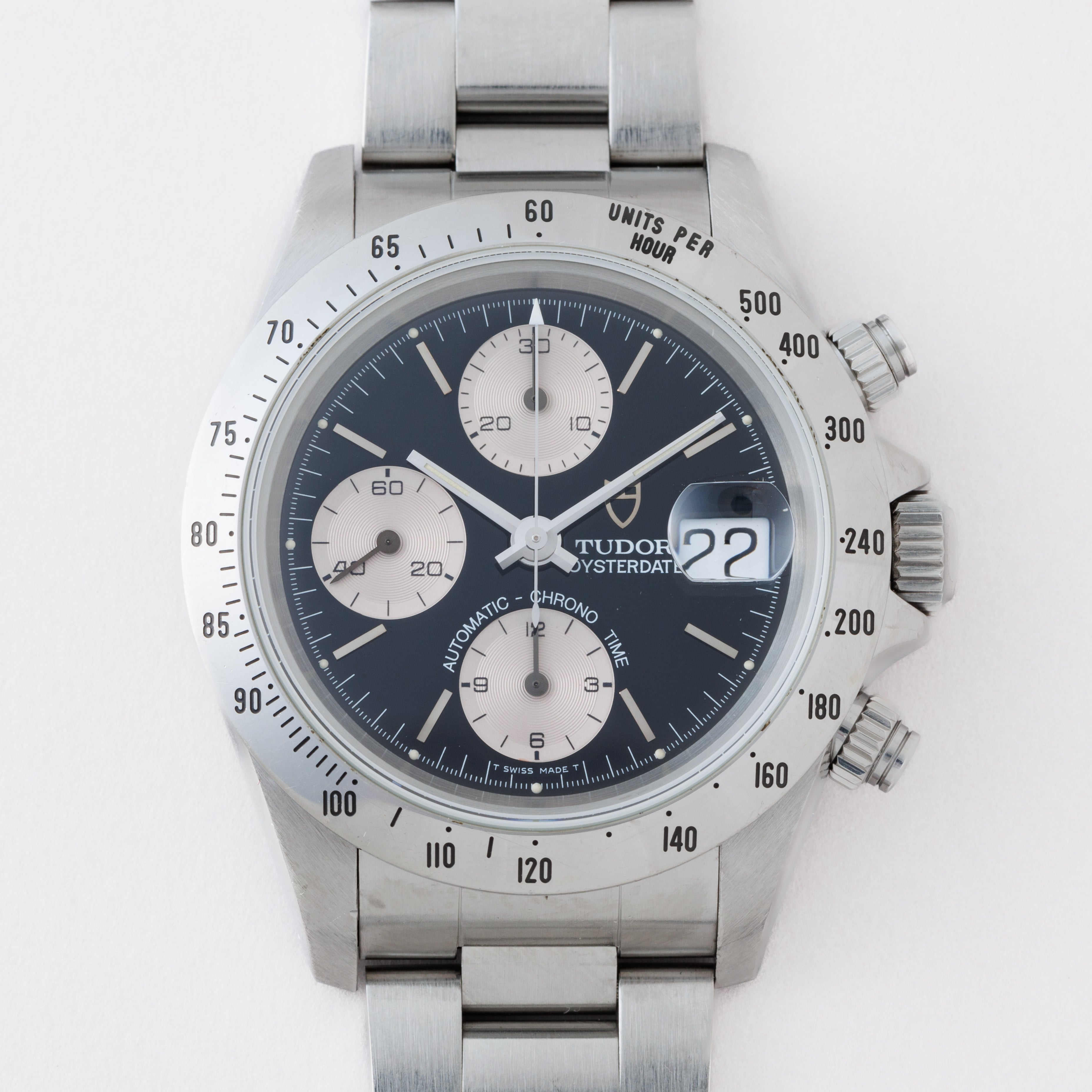 TUDOR クロノタイム 1995年製 Ref.79280 逆パンダダイヤル 王冠リューズ 3連オイスターブレス ギャラ付