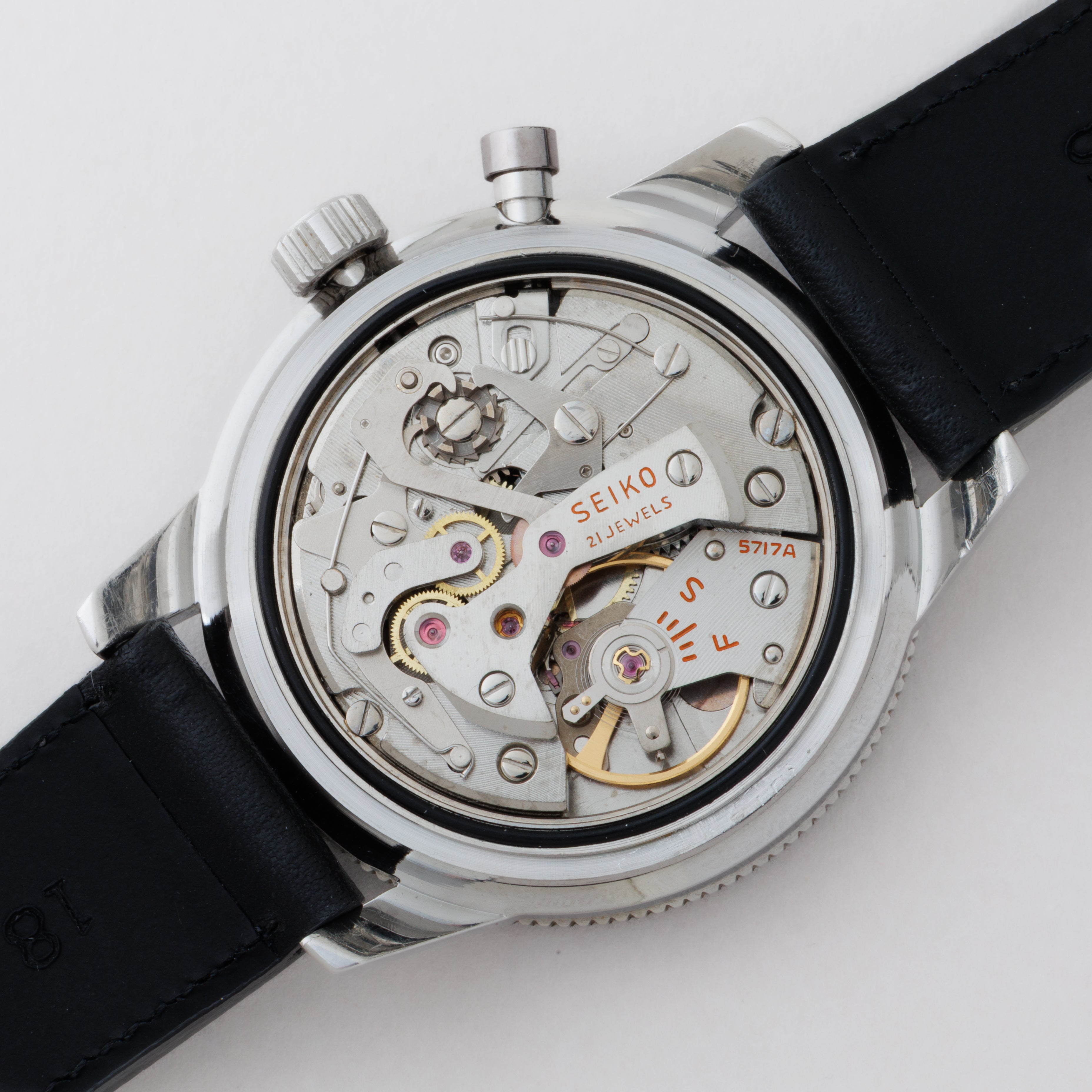 セイコー ワンプッシュクロノ 1965年製 Ref.5717‐8990 手巻き 黒ベゼル タツノオトシゴ
