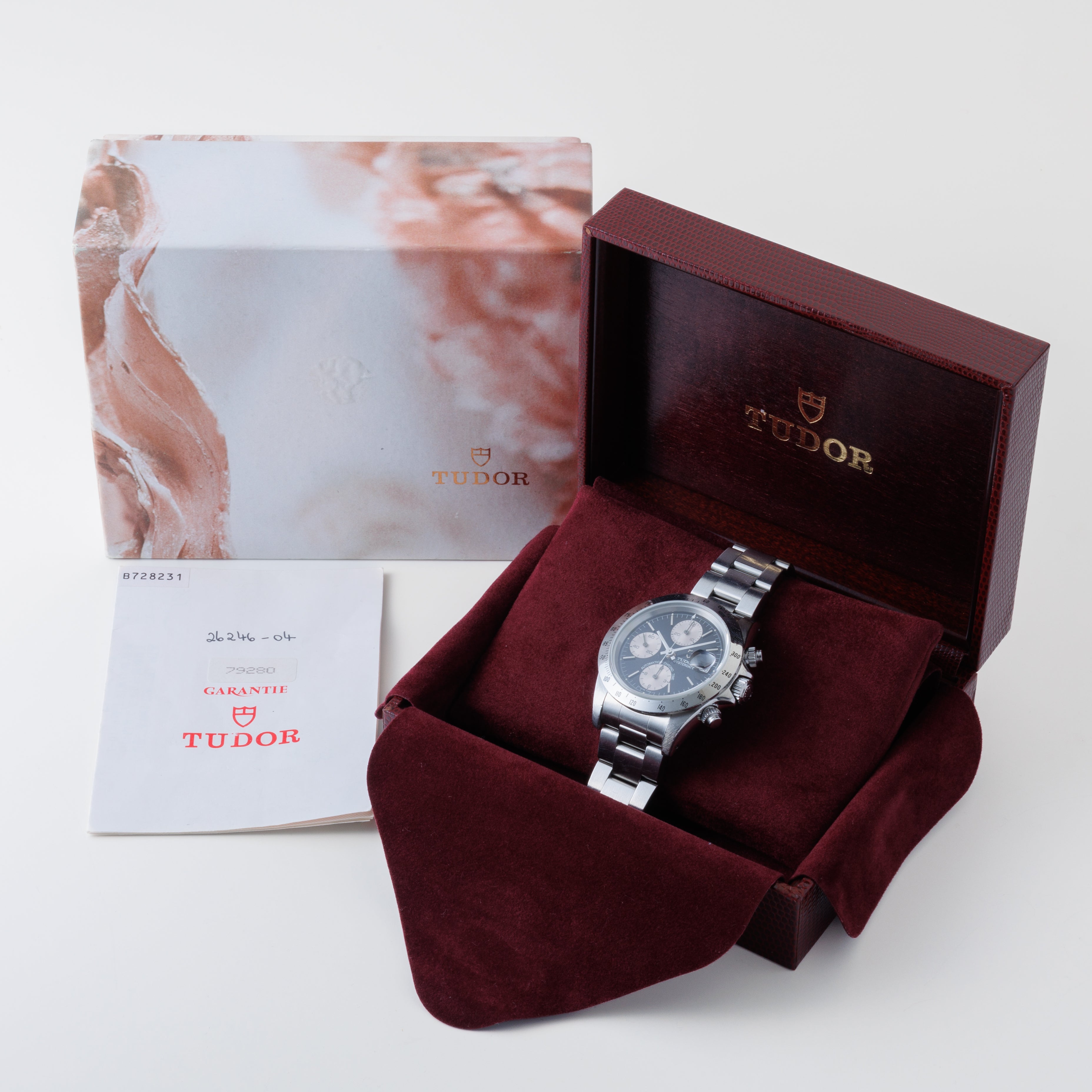 TUDOR クロノタイム 1995年製 Ref.79280 逆パンダダイヤル 王冠リューズ 3連オイスターブレス ギャラ付