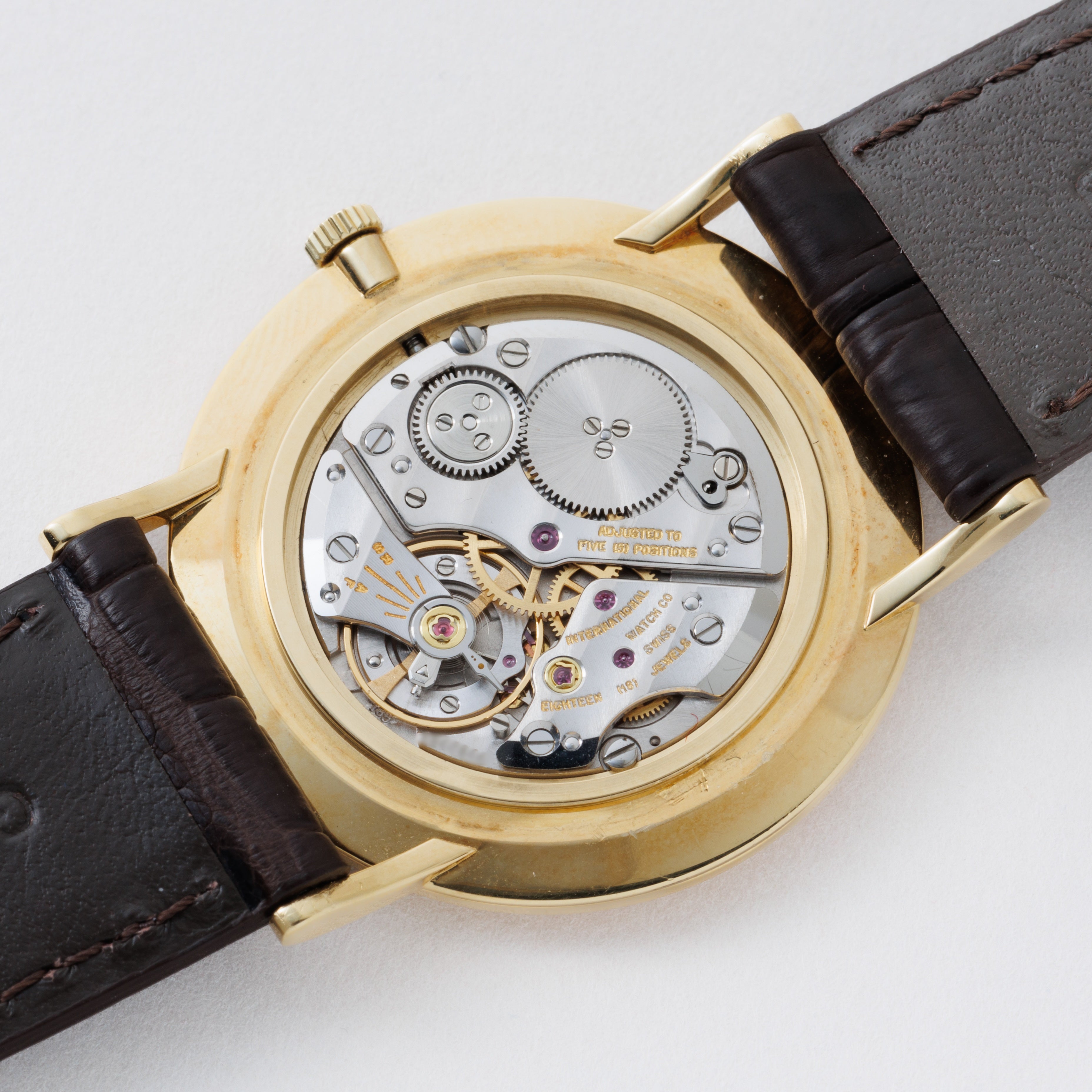 IWC 18金無垢ラウンドケース Ref.2010 1991年製 手巻き Cal.185 ホワイトダイヤル