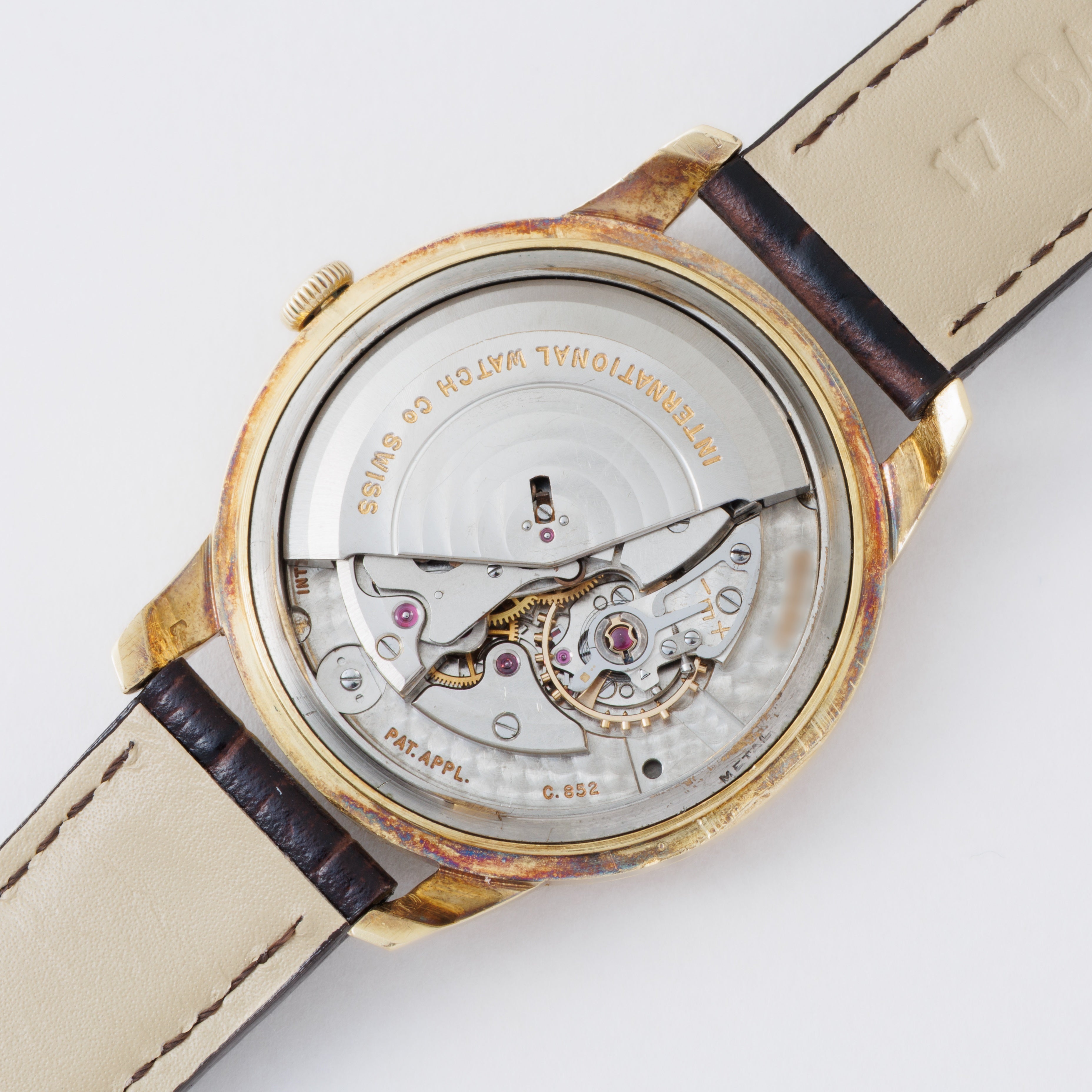 IWC ラウンドケース 18金無垢 1954年製 ブラックミラーダイヤル 箱付き